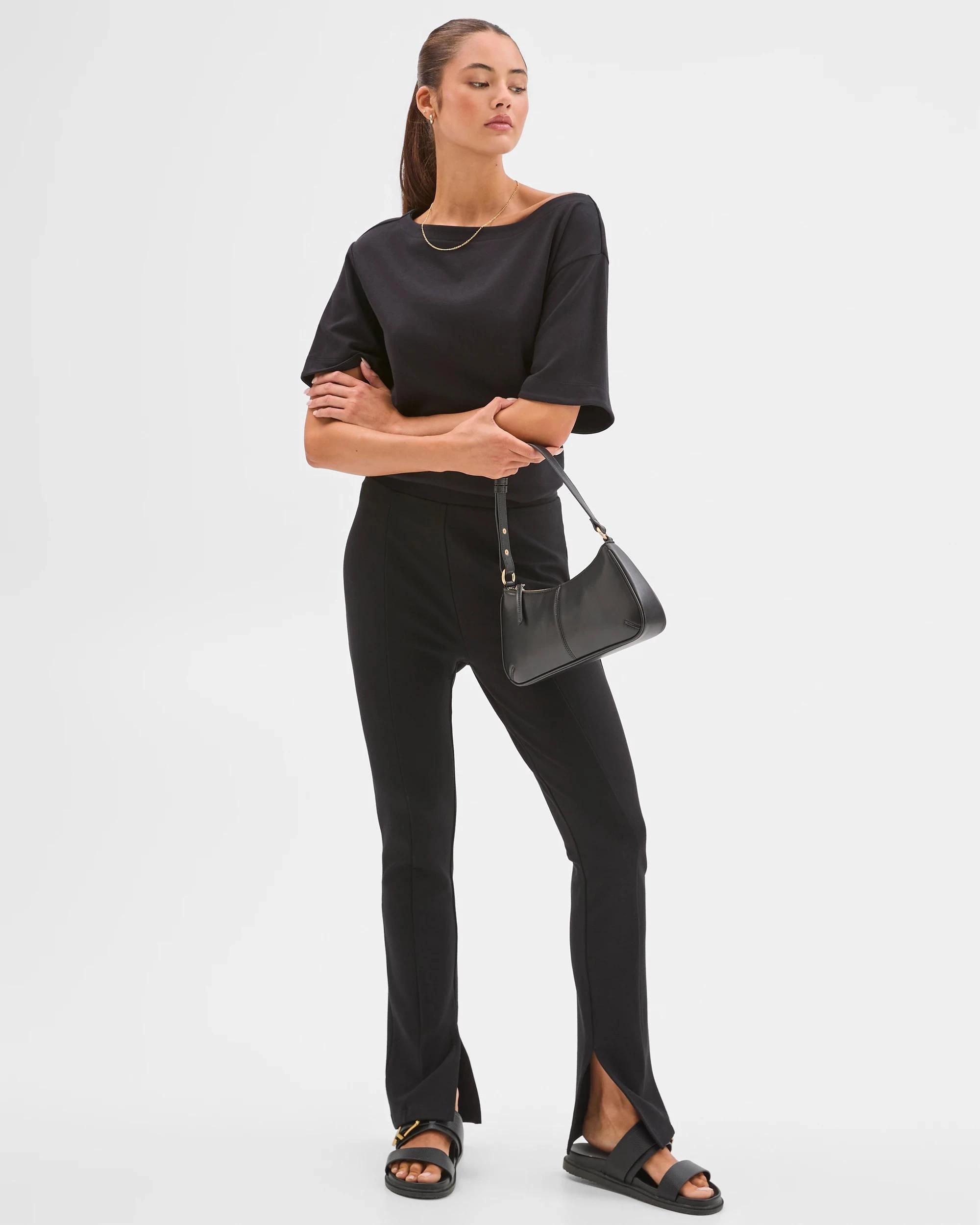 1 Lily Loves Ponte Side Split Pants BLACK, 1 of 6