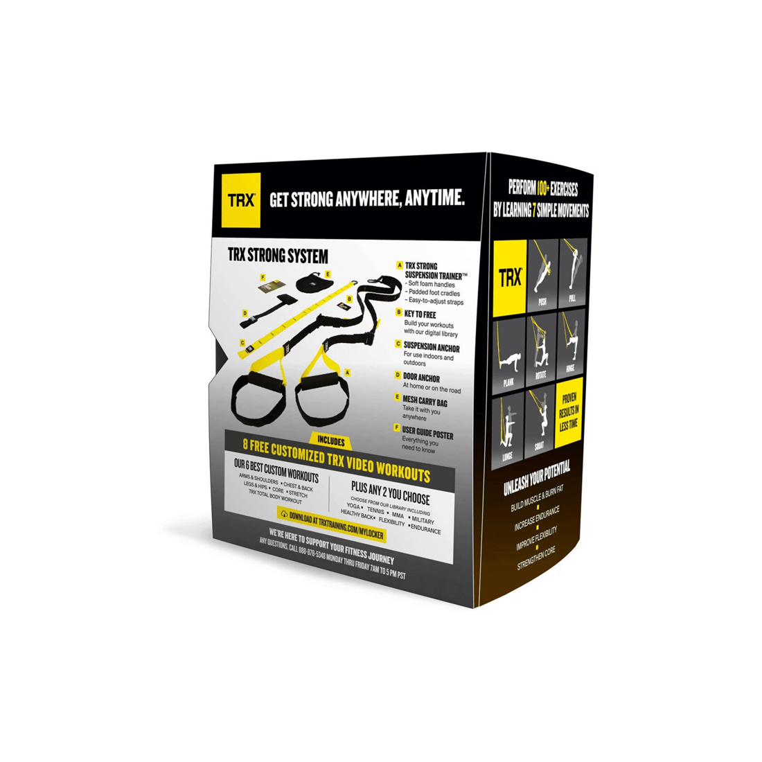 3 TRX Strong Suspension Trainer Kit With Straps Door Anchor Mesh Bag And Poster - Multi, 3 of 7