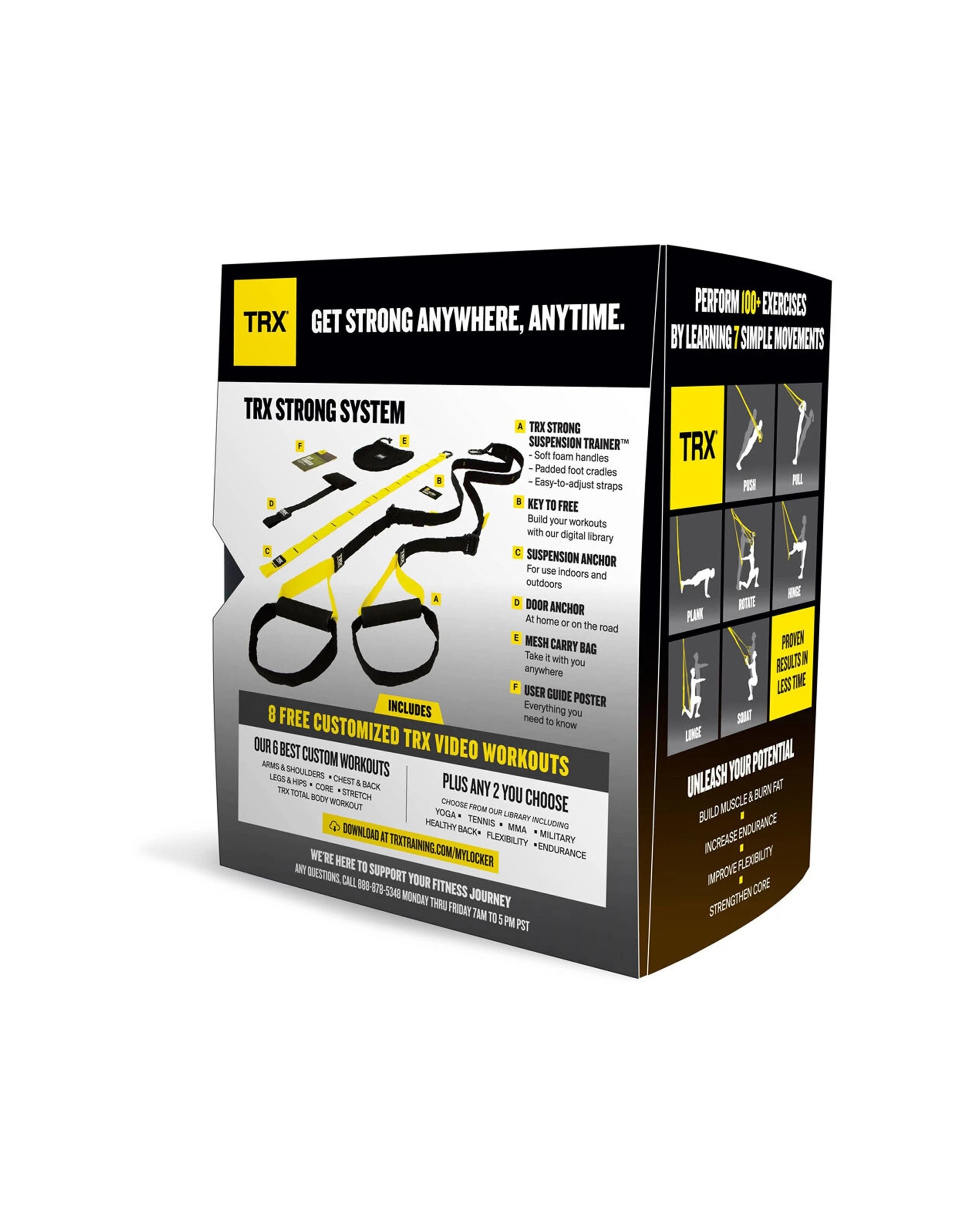 3 TRX Strong Suspension Trainer Kit With Straps Door Anchor Mesh Bag And Poster - Multi, 3 of 7