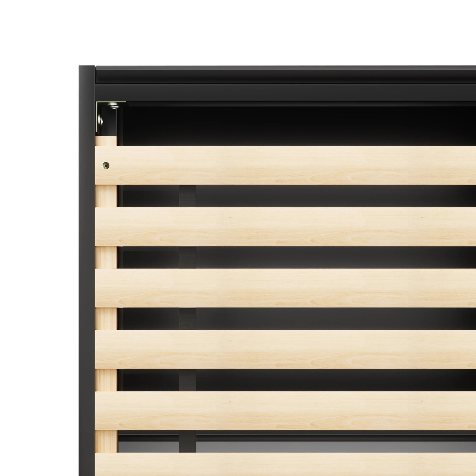 8 Alfordson Wooden Bed Frame Single Size Rattan Bed Base with Storage Drawer - Black, 8 of 10