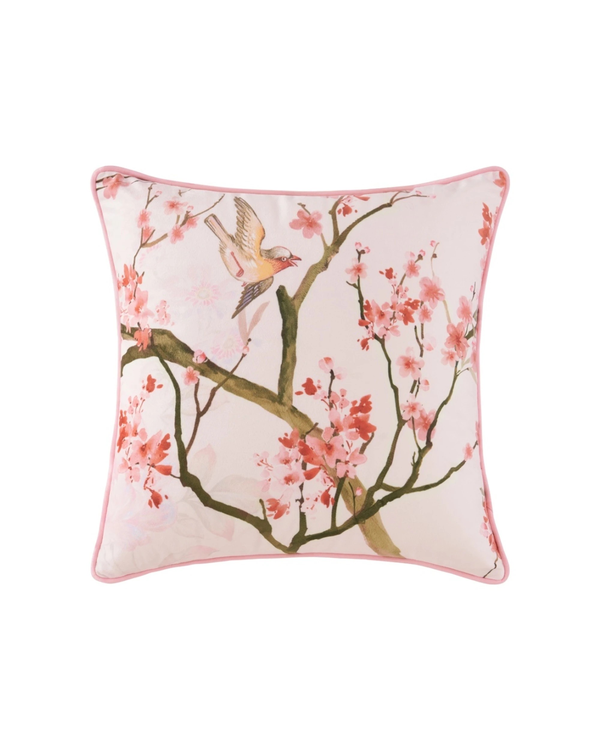 1 Bianca Evelyn Square Cherry Blossom Decorative Cushion Velvet - Pattern, 1 of 1
