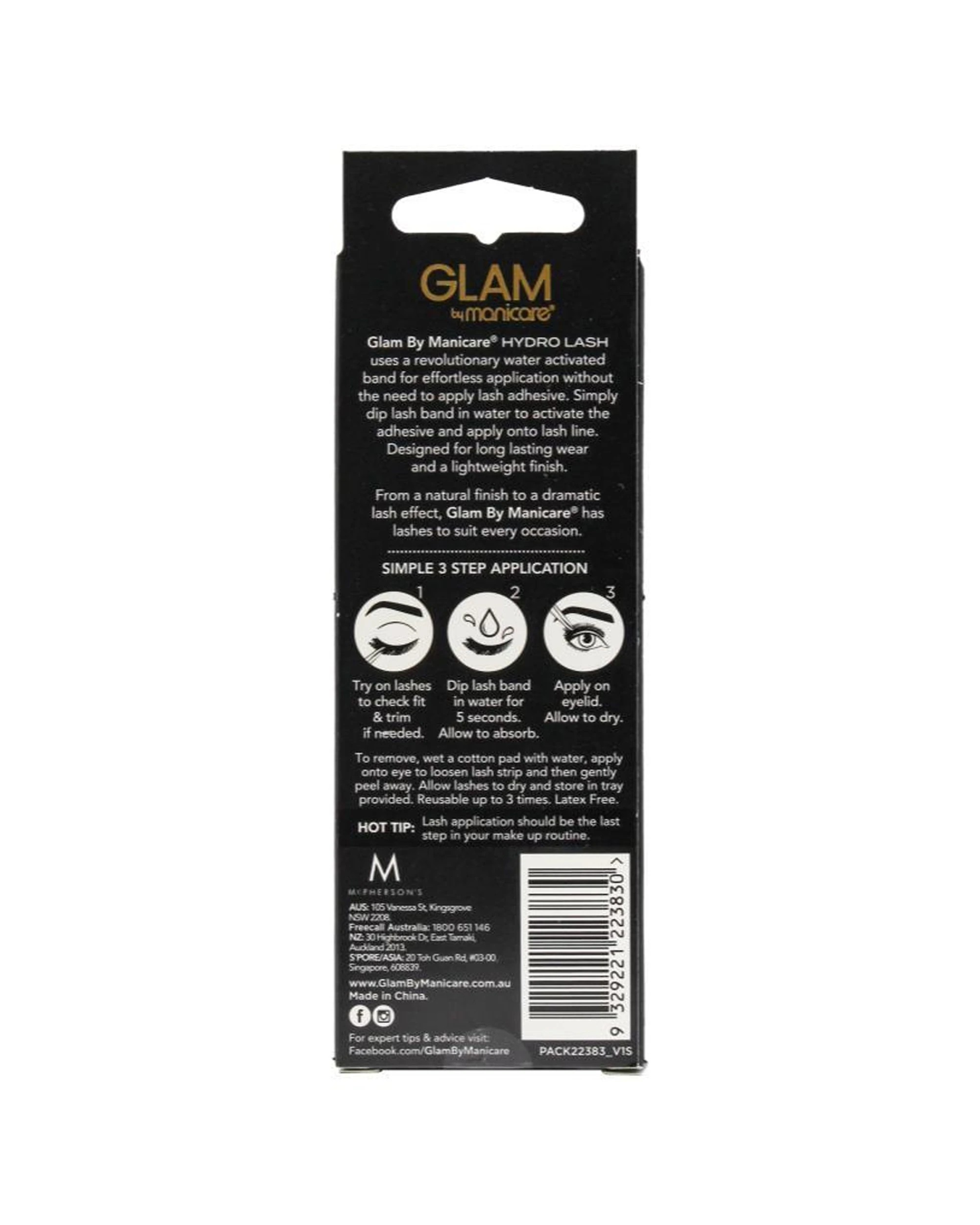 3 Manicare 6PK Glam Water Activated Hydro Lashes Intense Naomi Mink Effect - Black, 3 of 4