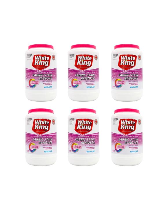 White King 6PK Fabric Stain Remover Oxy Powder Regular Safe On Colours 1kg - Multi