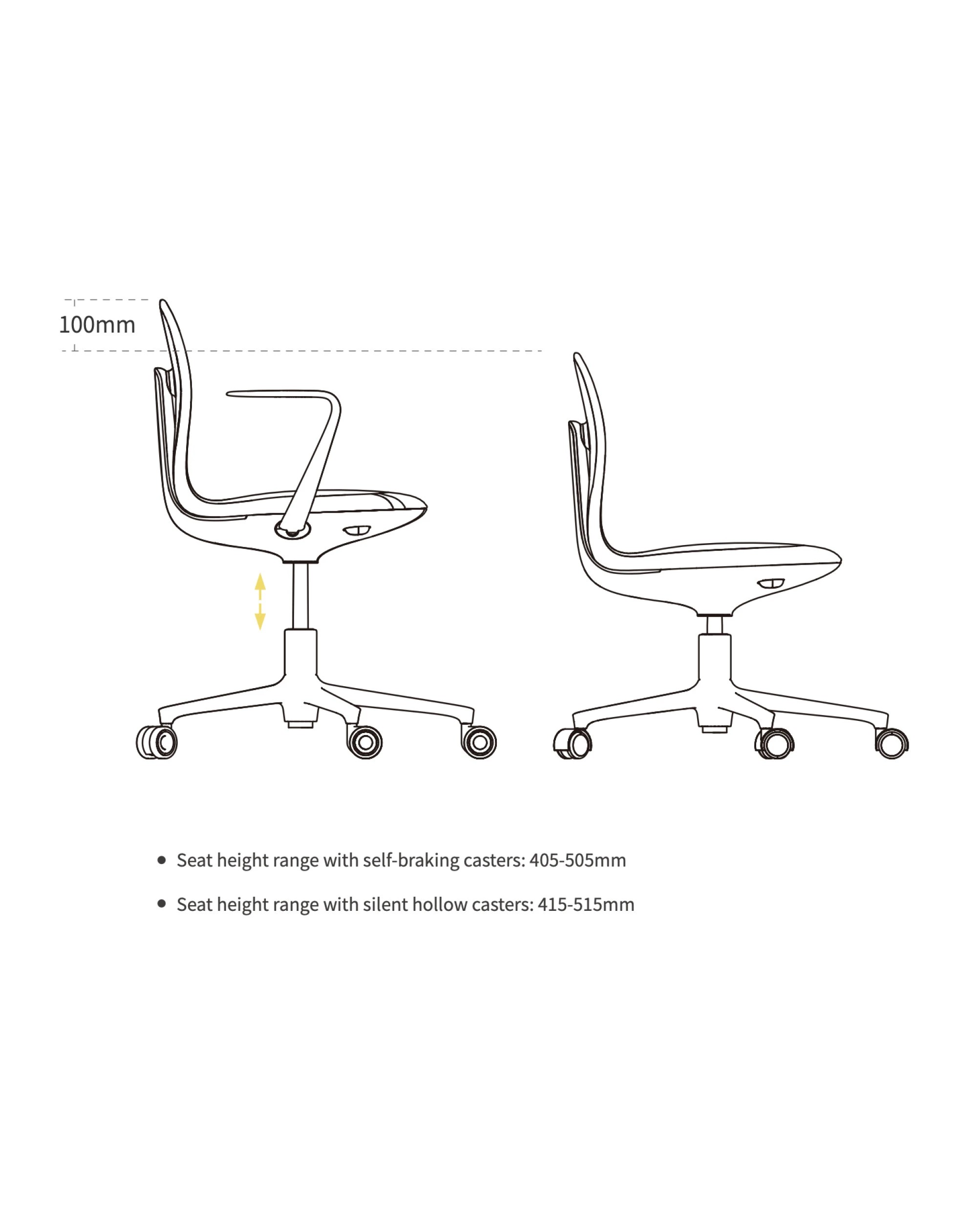 4 BR Home Joyin Tail Ergonomic Chair in Whale, 4 of 5