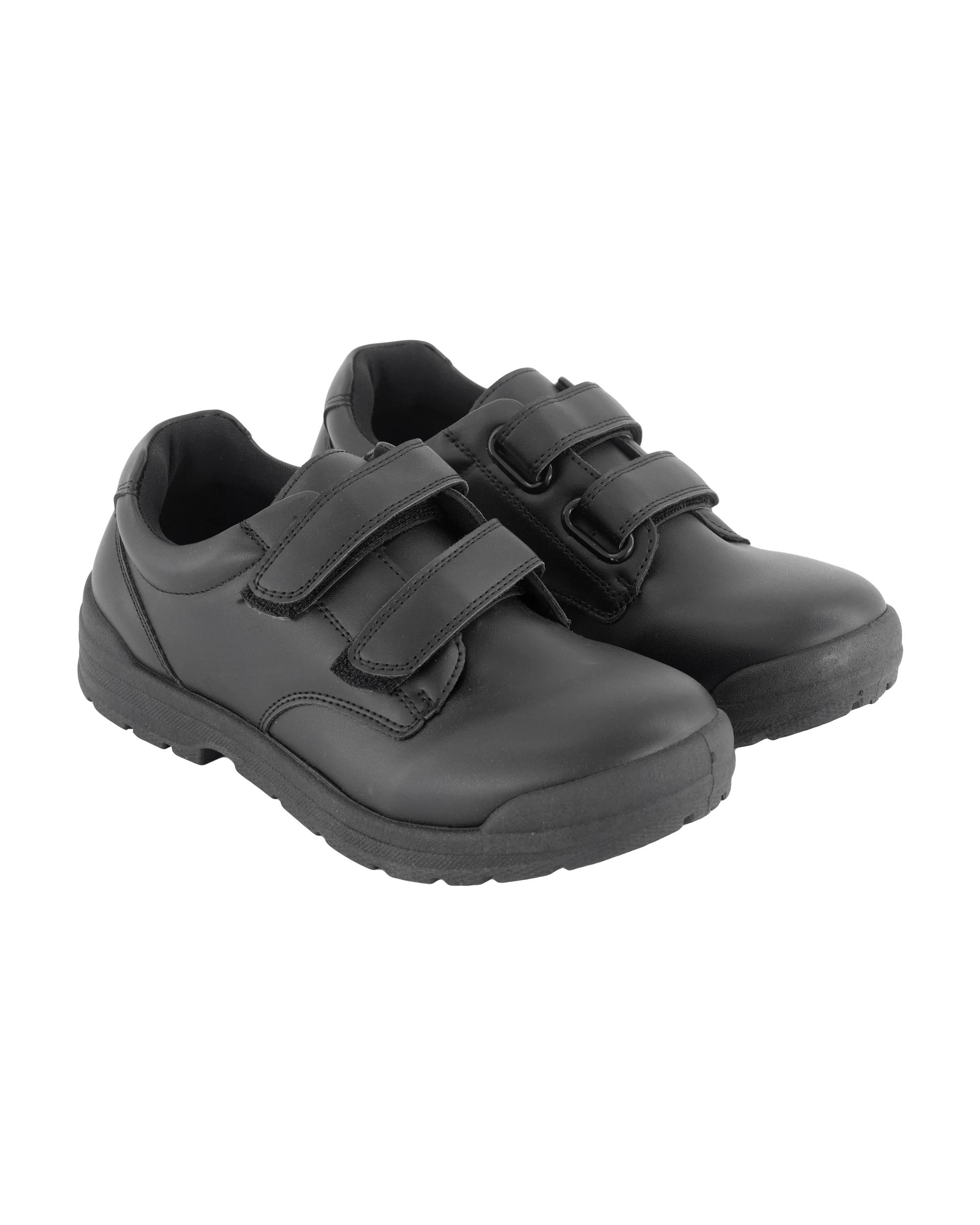 4 Senior Dean Double Strap School Shoes Black, 4 of 5
