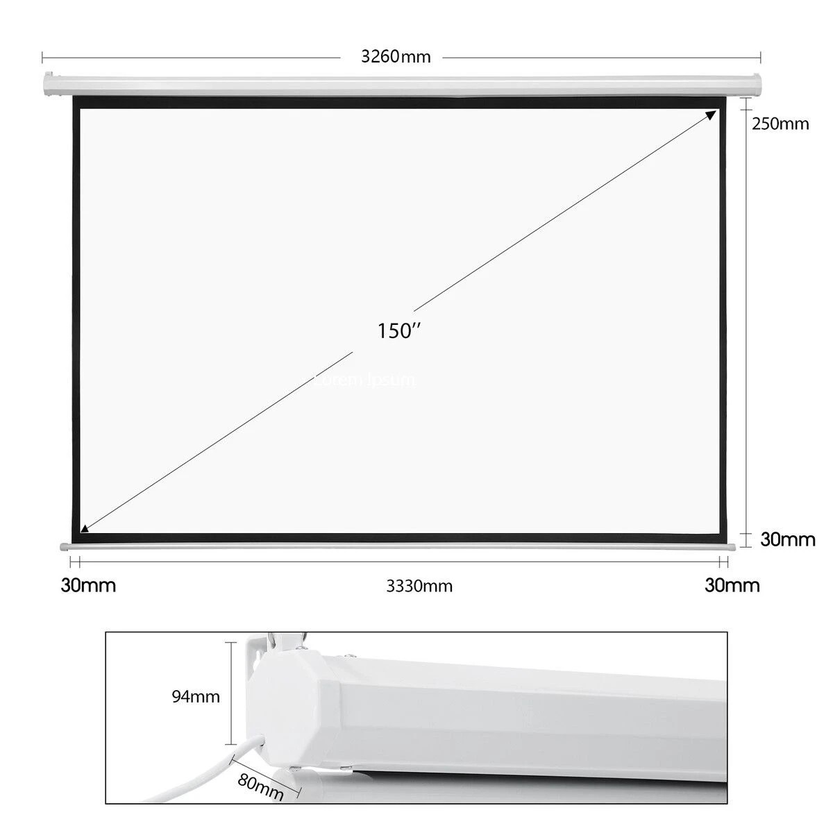7 AUSWAY 150 Inch Projector Screen Large Motorised Electric, 7 of 7