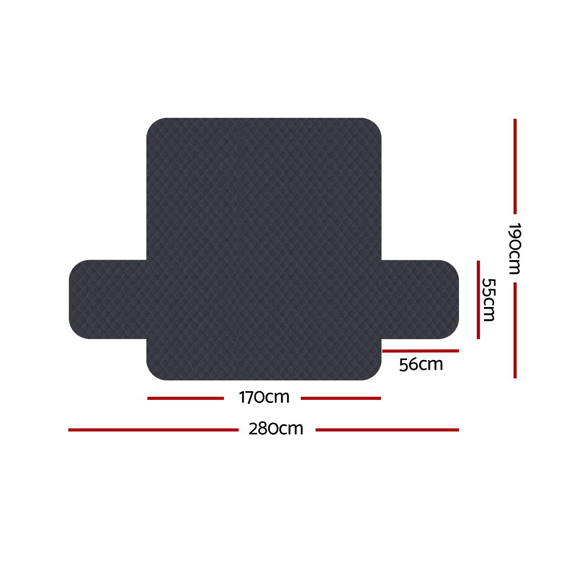 2 Artiss Sofa Cover Couch Covers 3 Seater 100% Water Resistant Dark - Grey, 2 of 6