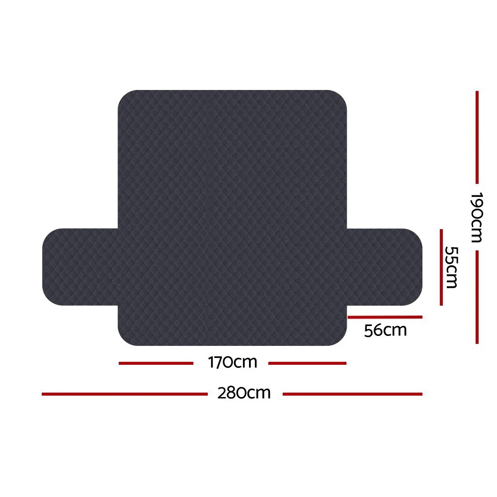 2 Artiss Sofa Cover Couch Covers 3 Seater 100% Water Resistant Dark - Grey, 2 of 5