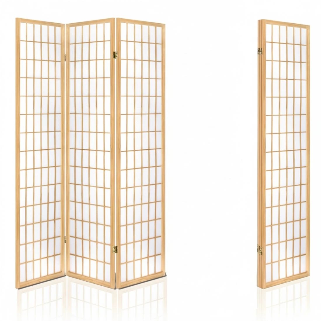 5 Artiss 3 Panel Room Divider Screen 131x179cm Natural - Natural, 5 of 8