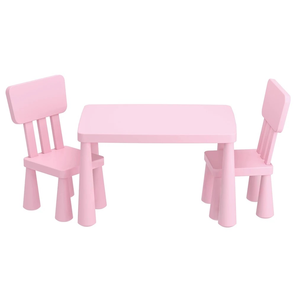 1 1 Keezi Kids Table and 2 Chairs Set - Pink, 1 of 5