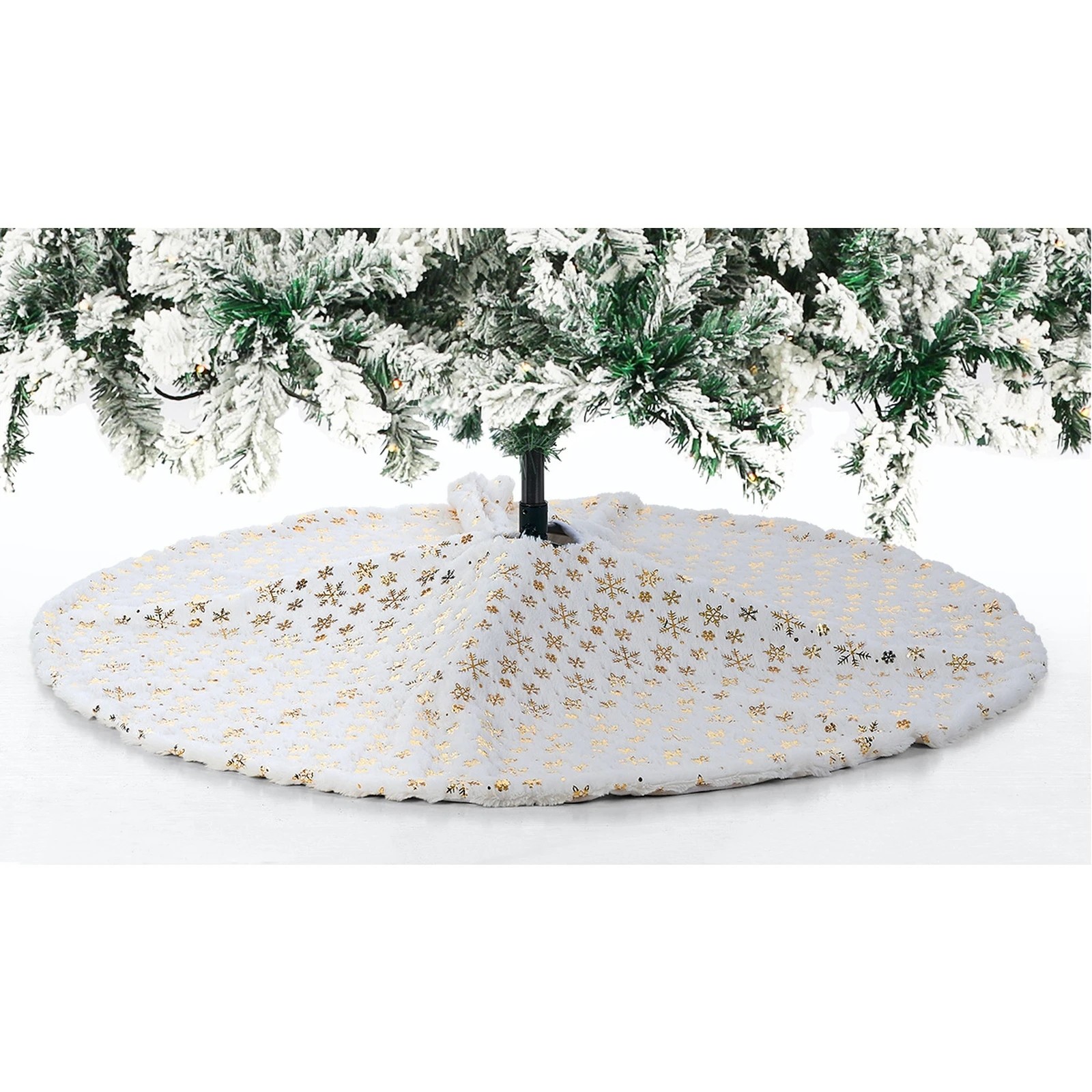 5 Tinseltown LED Christmas Tree 1.8M 6FT with Tree Skirt Light Snow-sprayed - Green, 5 of 8