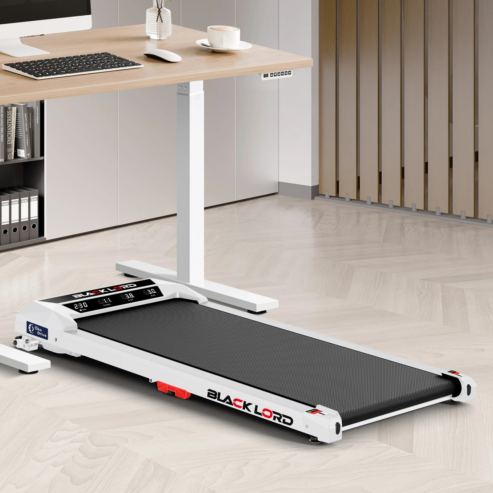 2 Black Lord Treadmill Electric Walking Pad Under Desk Home Fitness Incline - White, 2 of 10