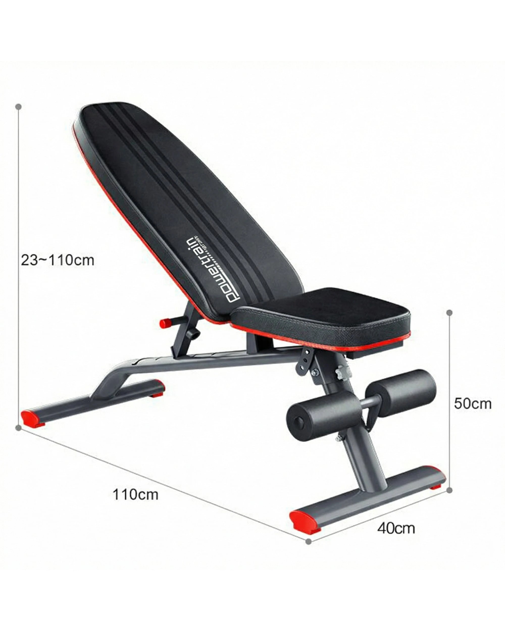 3 Powertrain 80KG Adjustable Dumbbell Set and Stand with FID Weight Bench - Black, 3 of 10