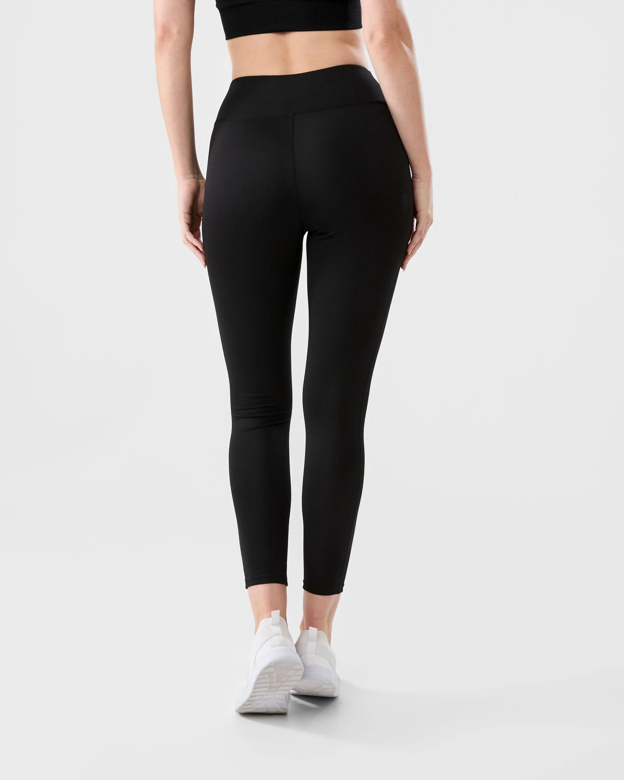 3 Active Womens Full Length Core Everyday Comfort Leggings Black, 3 of 4