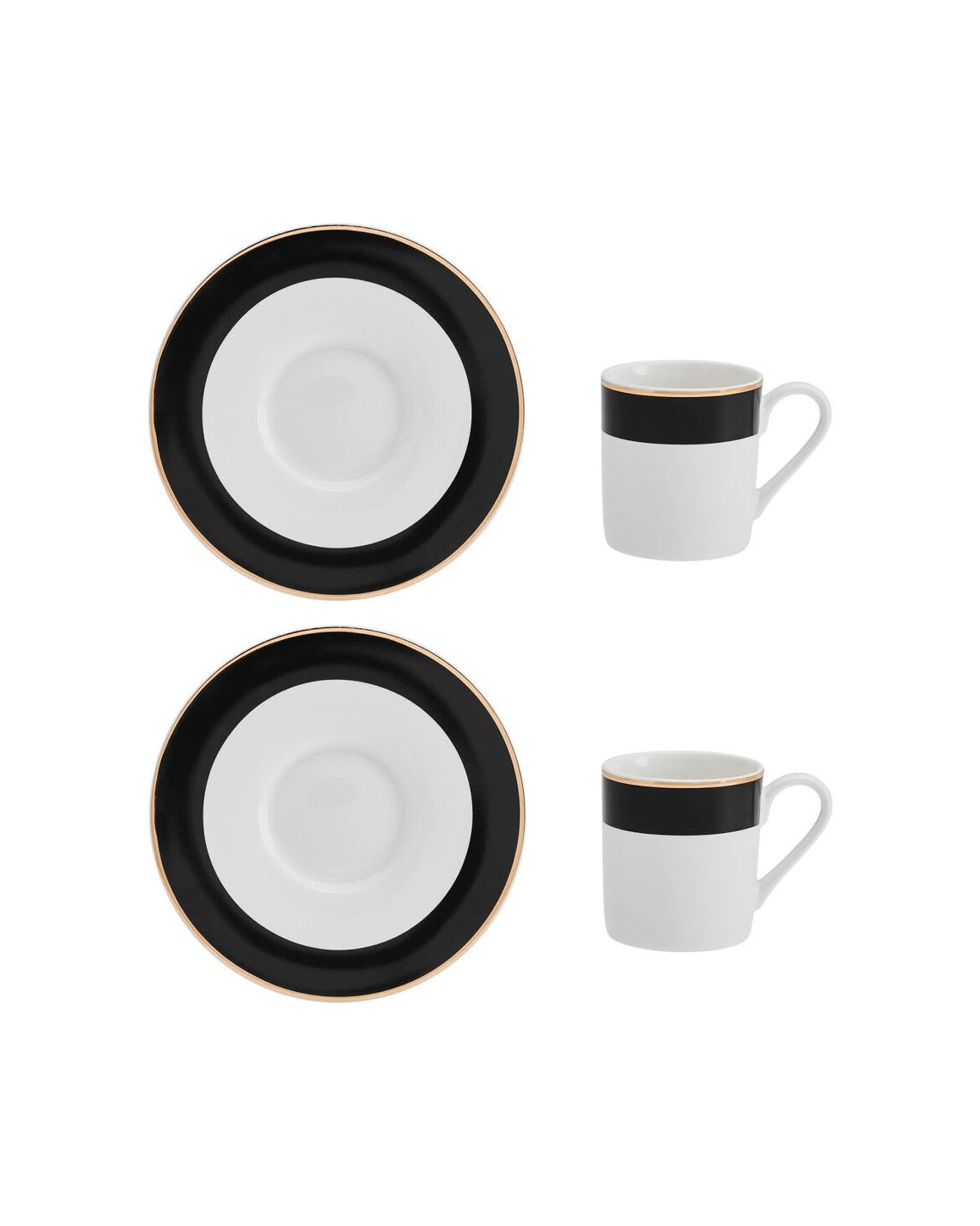 1 Mikasa 4pc Luxe Deco China Espresso With Block Stripe Set 100ml - Multi, 1 of 6