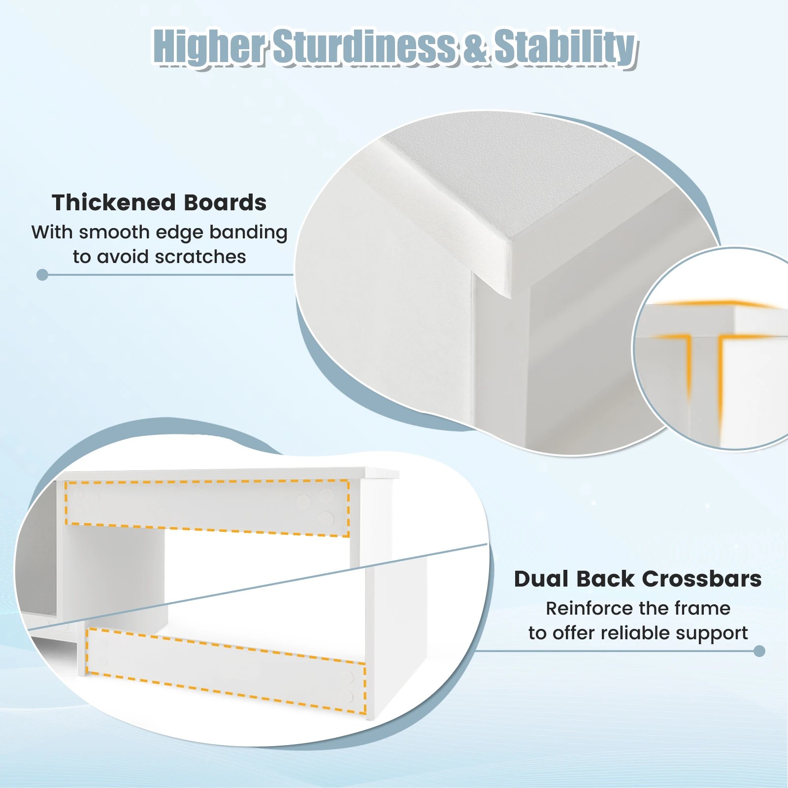 4 Costway 80cm Wood Computer Desk Home Office Desk - White, 4 of 9