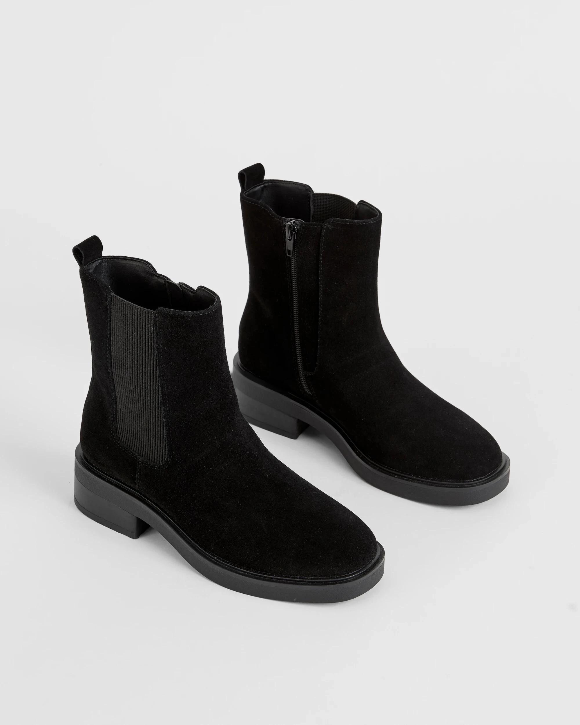 2 Target Woman Genuine Leather and Suede Chelsea Boots - Coria BLACK SUEDE, 2 of 3