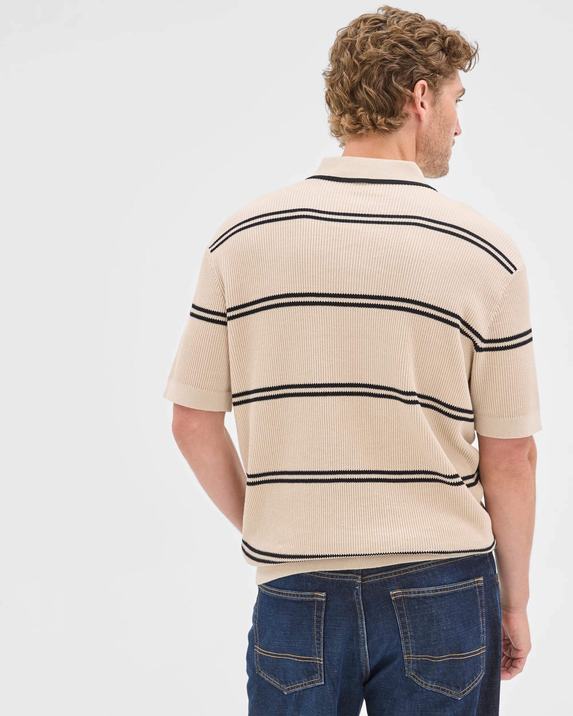 6 Target Man Australian Cotton Stripe Knit Polo Top BIRCH, 6 of 6