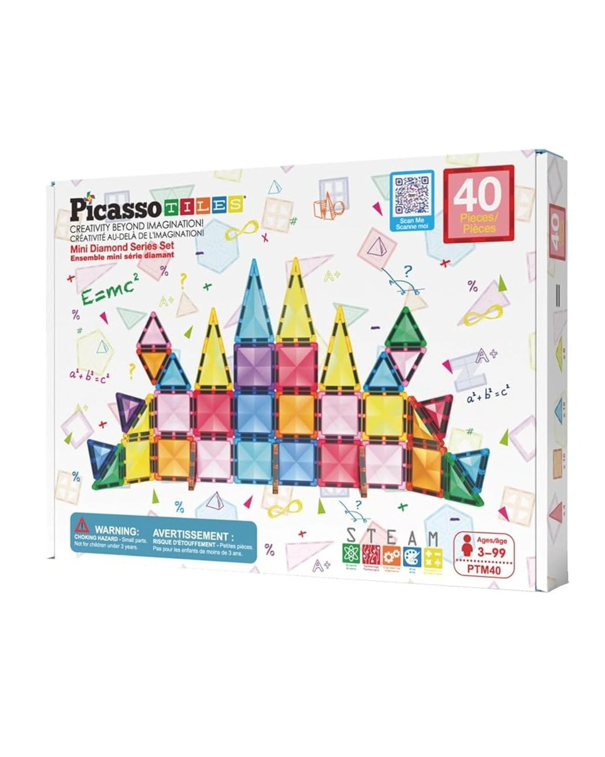1 Picasso Tiles 40 Piece Mini Diamond Magnetic Tiles Series Set, 1 of 3