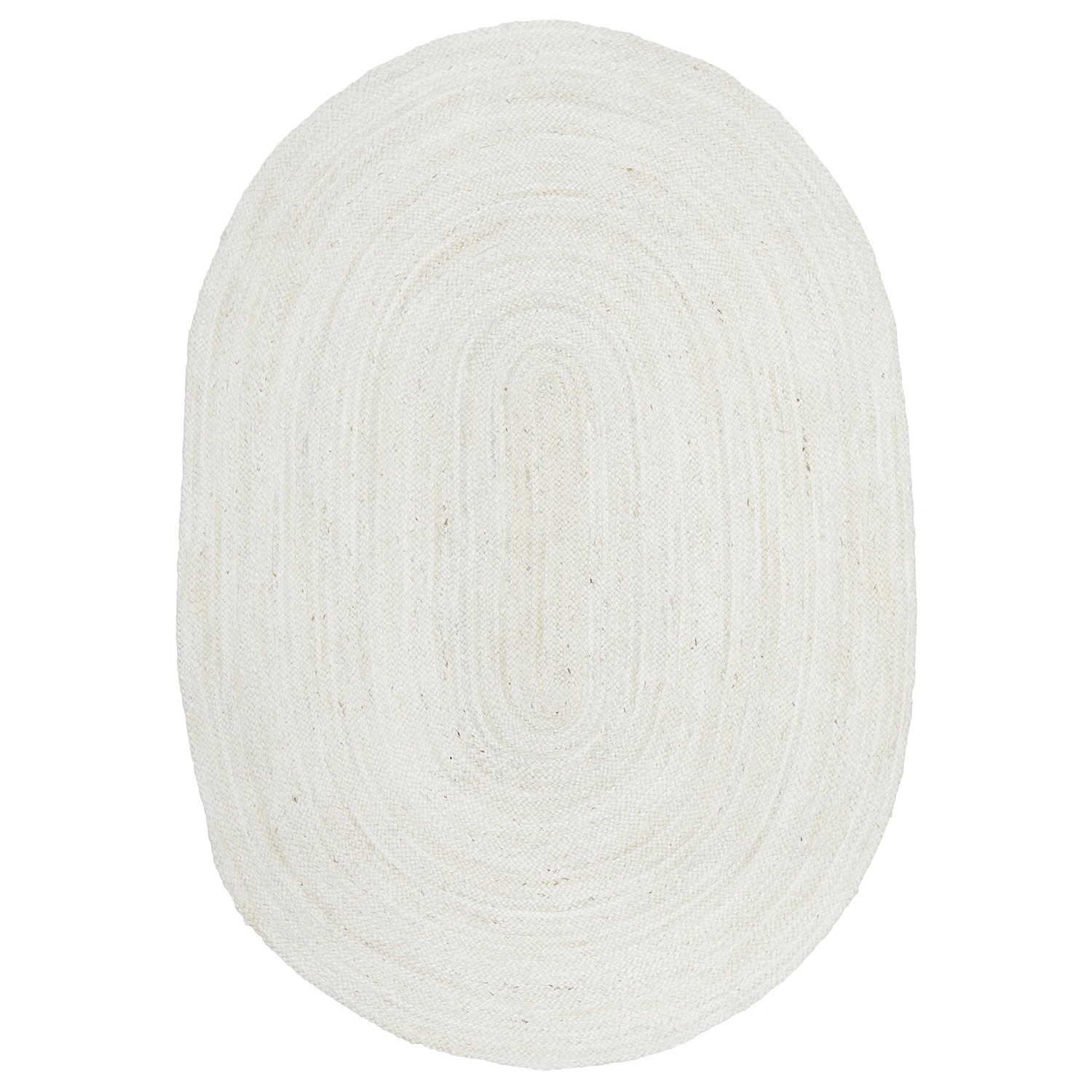 2 Common Ground Rugs Shoreline White 220x150cm - Medium Oval Hand Braided Jute Rug - Natural, 2 of 9