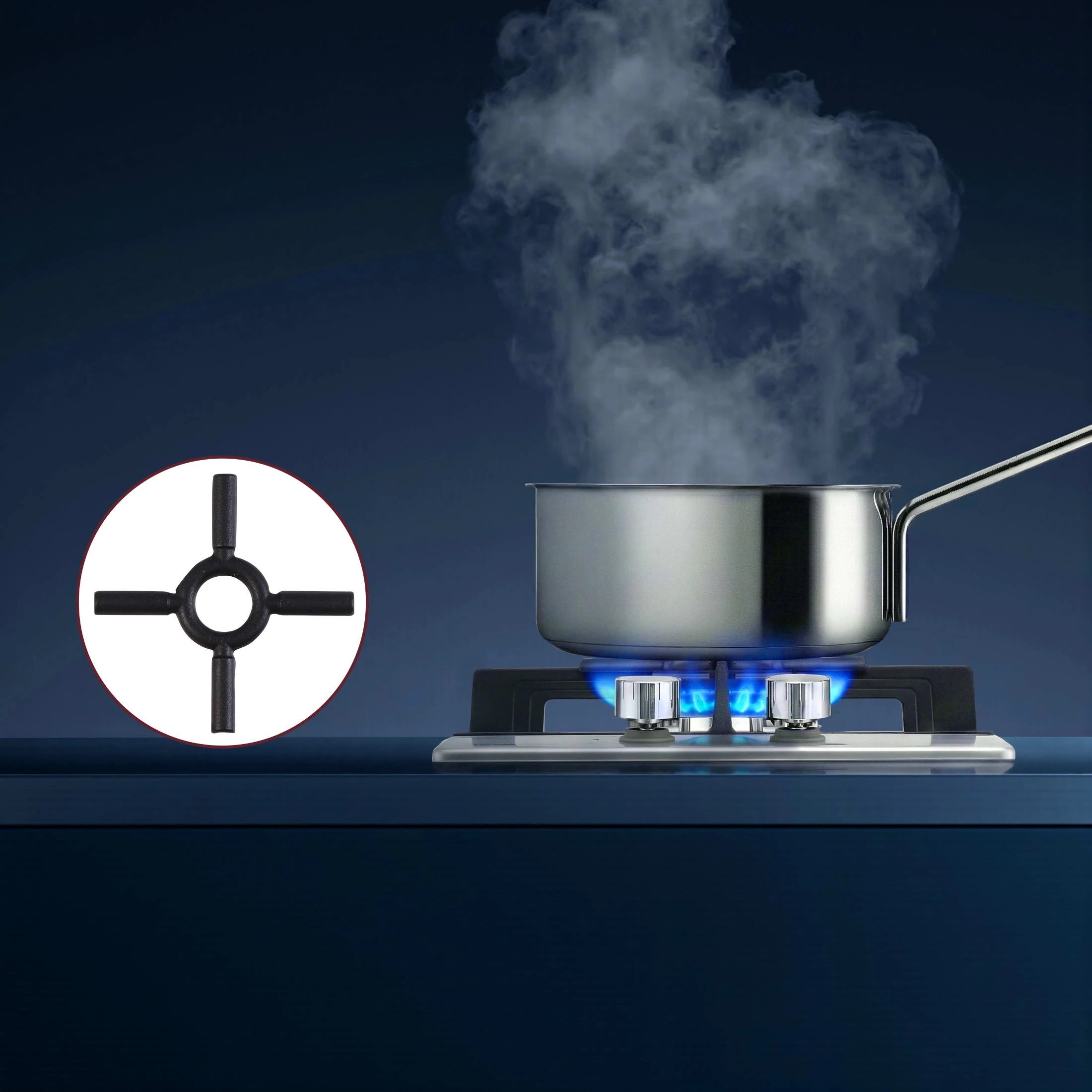 6 Devanti Gas Cooktop 30cm 2 Burner - Silver, 6 of 10
