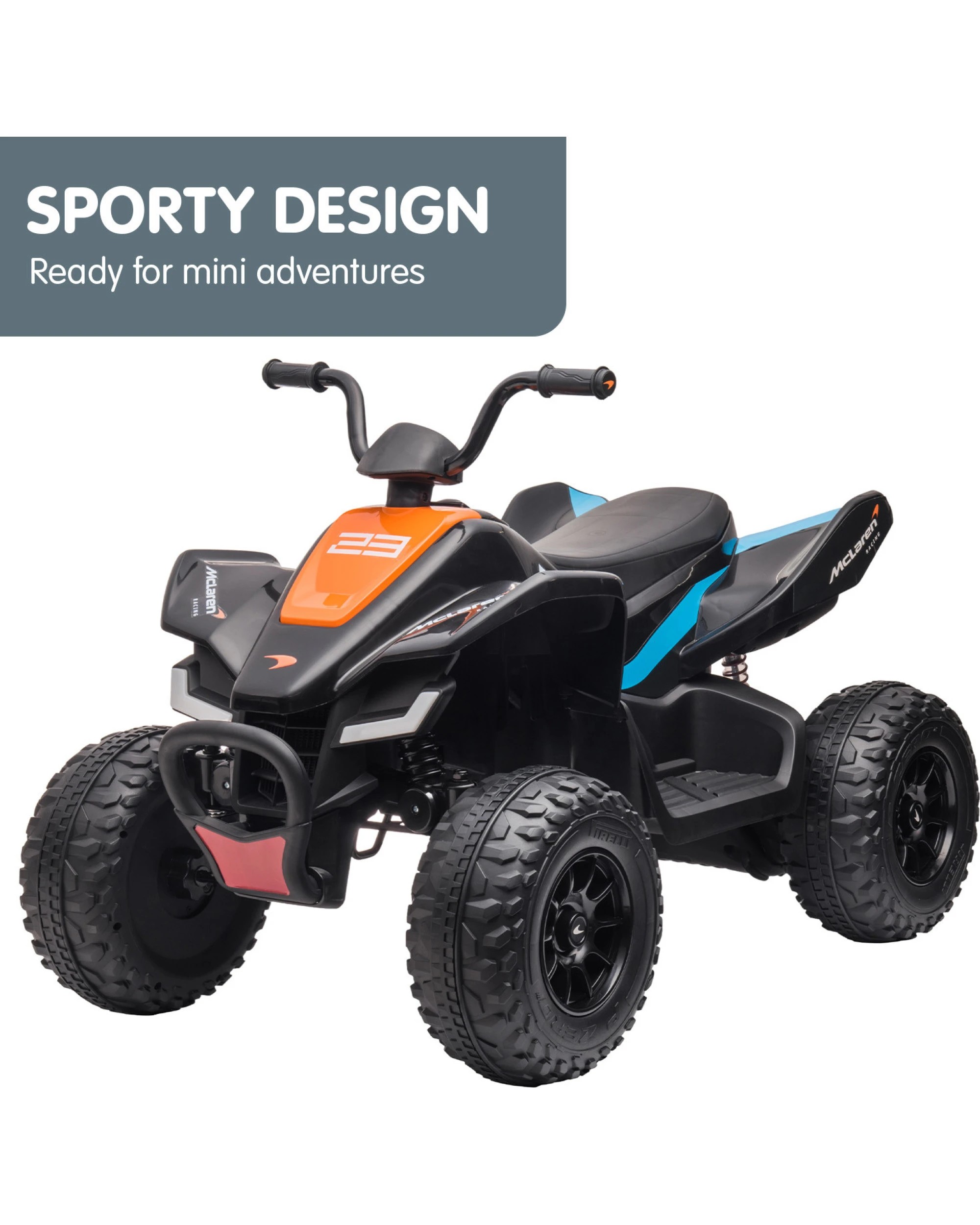 2 Kahuna MCL35 McLaren Kids Toy Ride On Electric Quad Bike - Black, 2 of 10