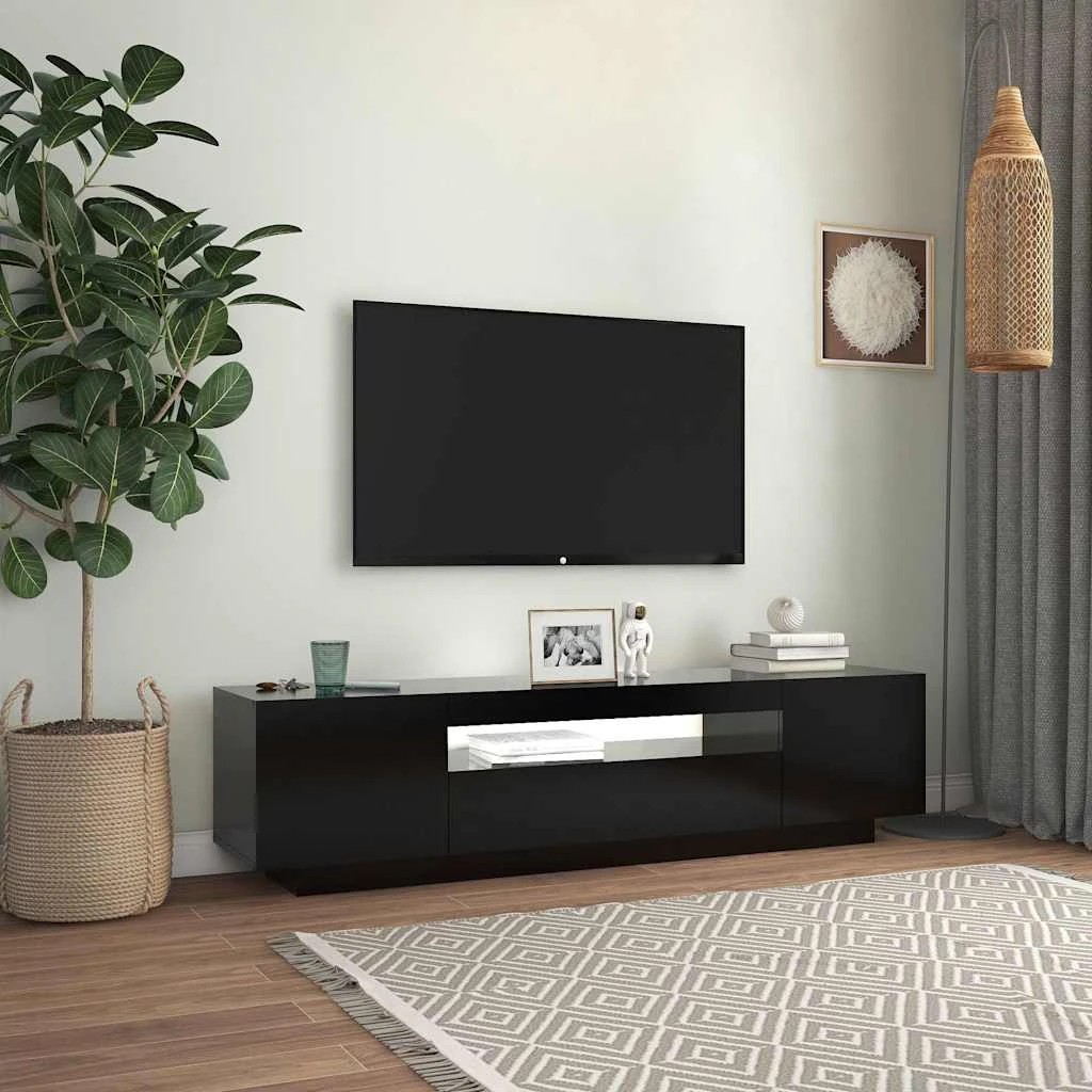 5 Vidaxl Tv Cabinet Tv Cabint With Led Light - Black, 5 of 10