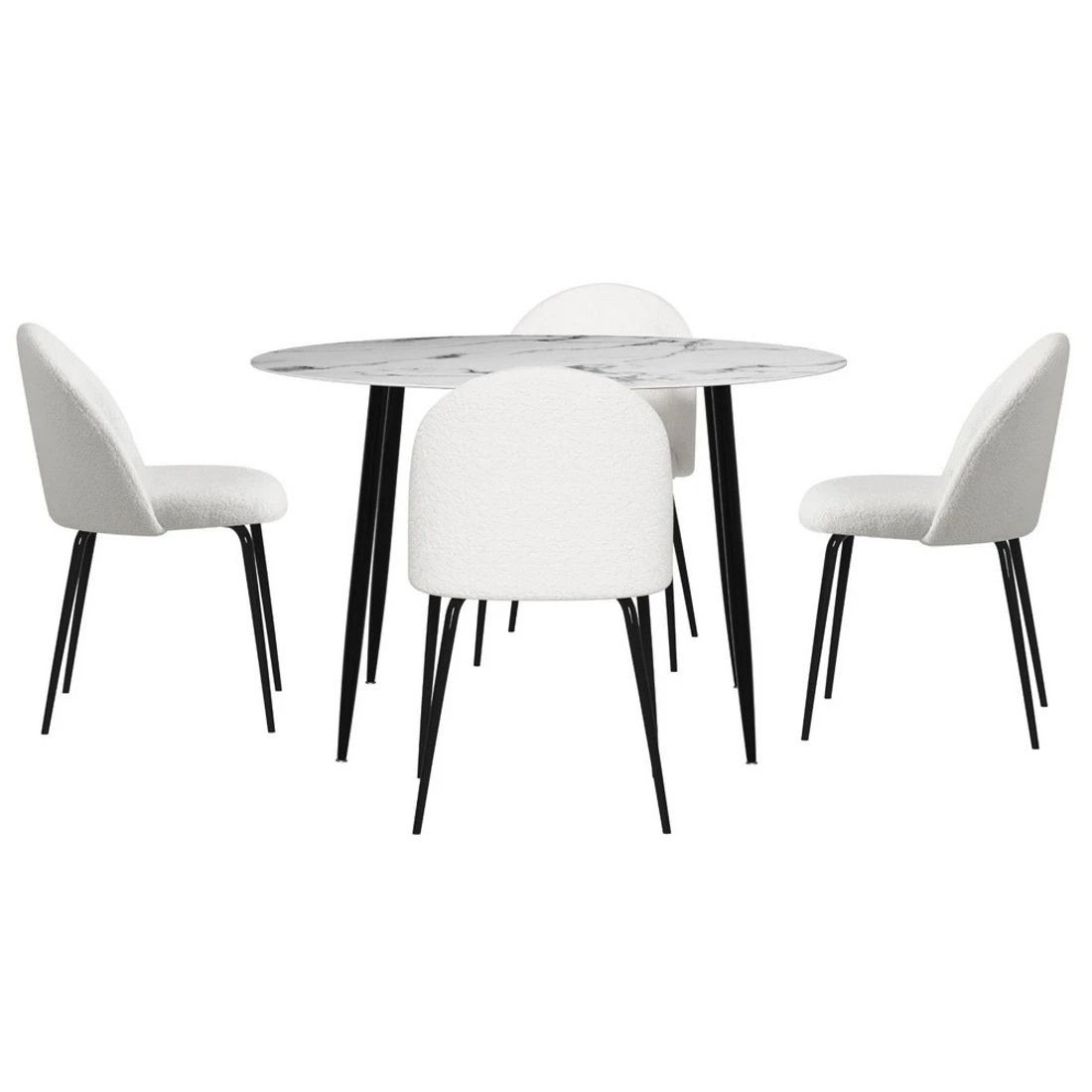 3 1 Artiss Dining Table and 4 Chairs Set Marble - Multi, 3 of 6
