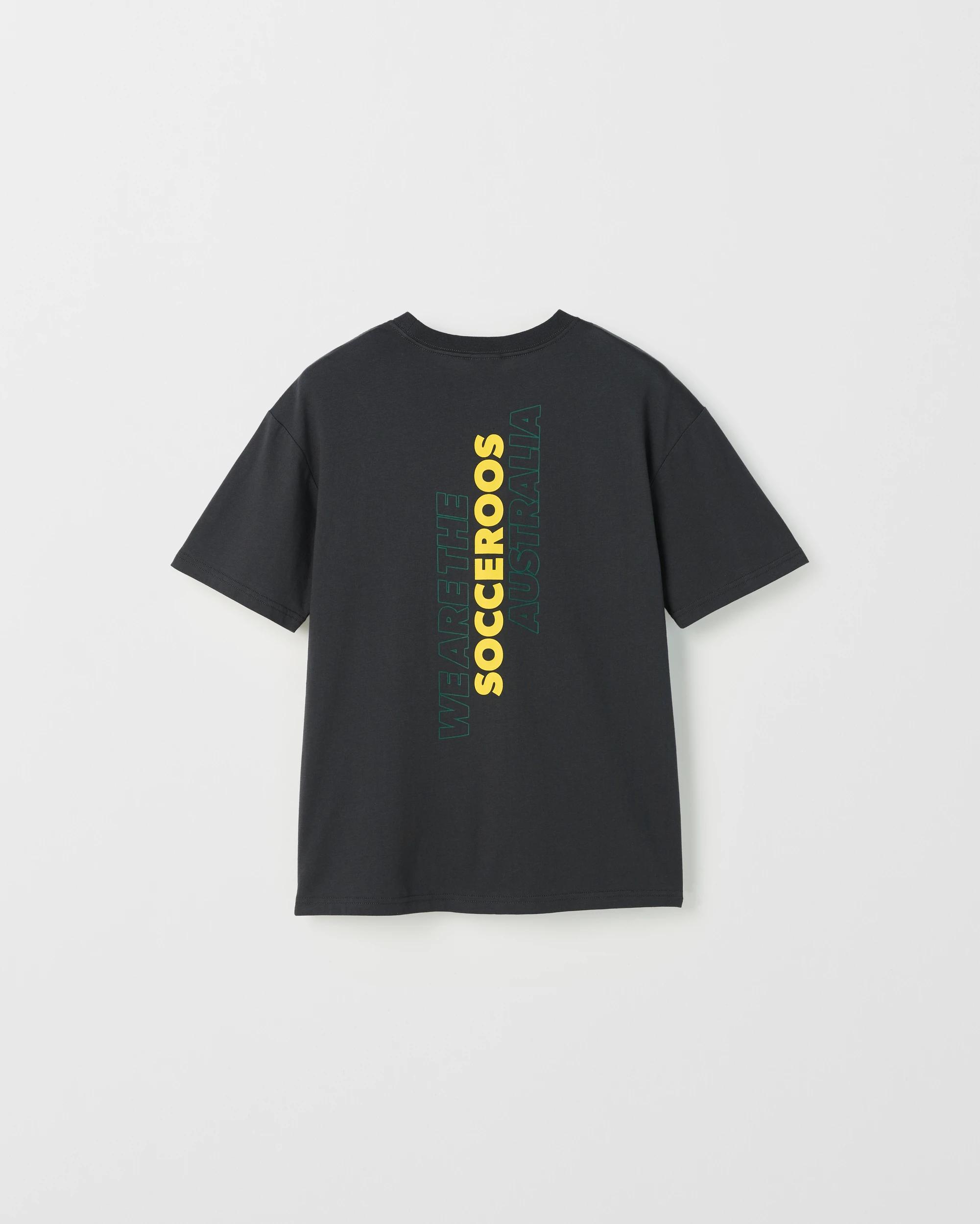 7 Socceroos World Cup Australian Cotton T-Shirt BLACK, 7 of 7