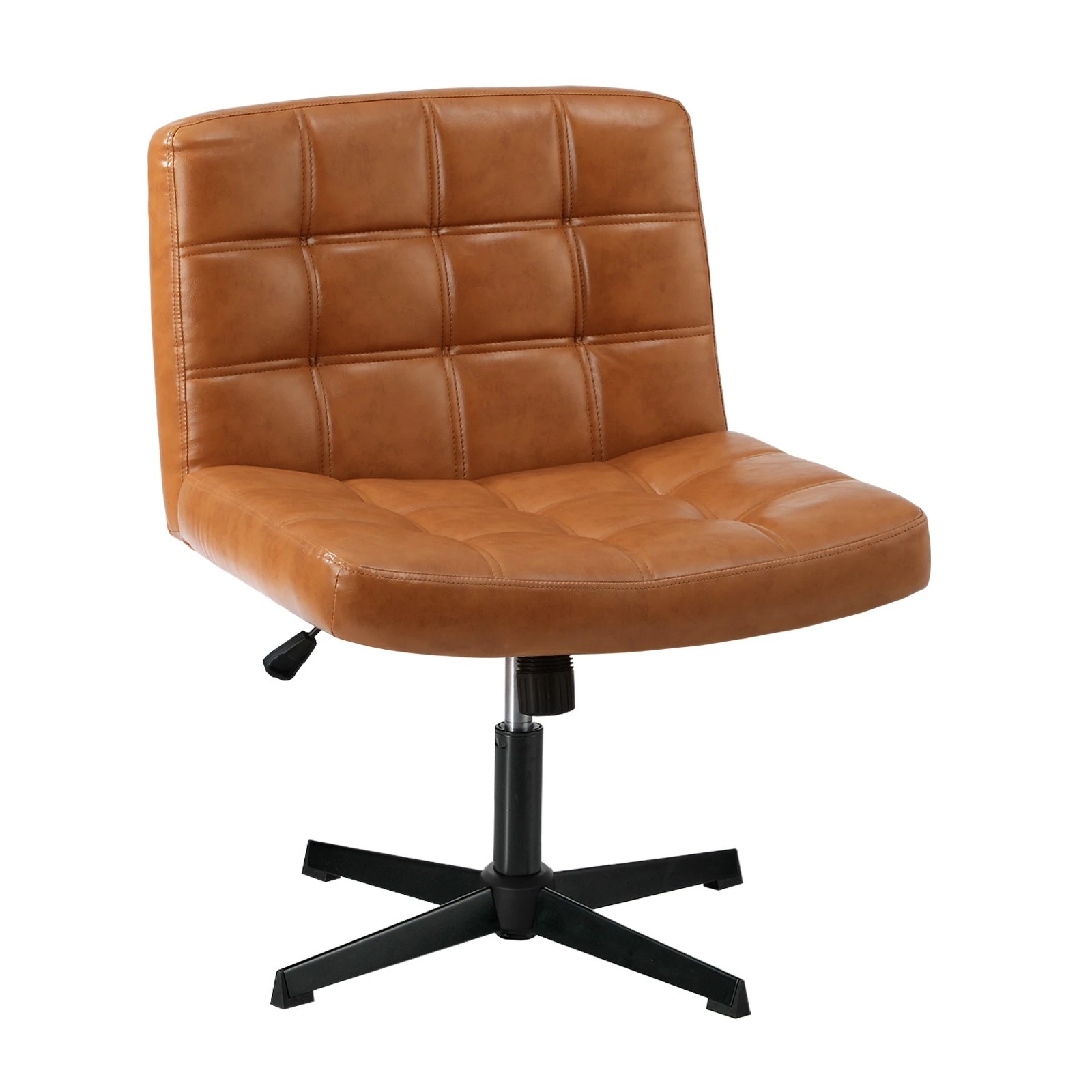 1 Oikiture Armless Office Desk Chair Faux Leather
 - Brown, 1 of 9
