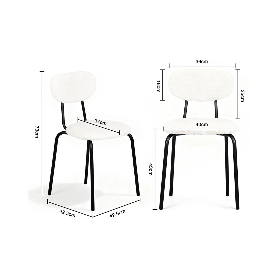5 Advwin Dining Chairs Set of 2 Kitchen Chairs Reading Chair Cafe Chair, 5 of 9