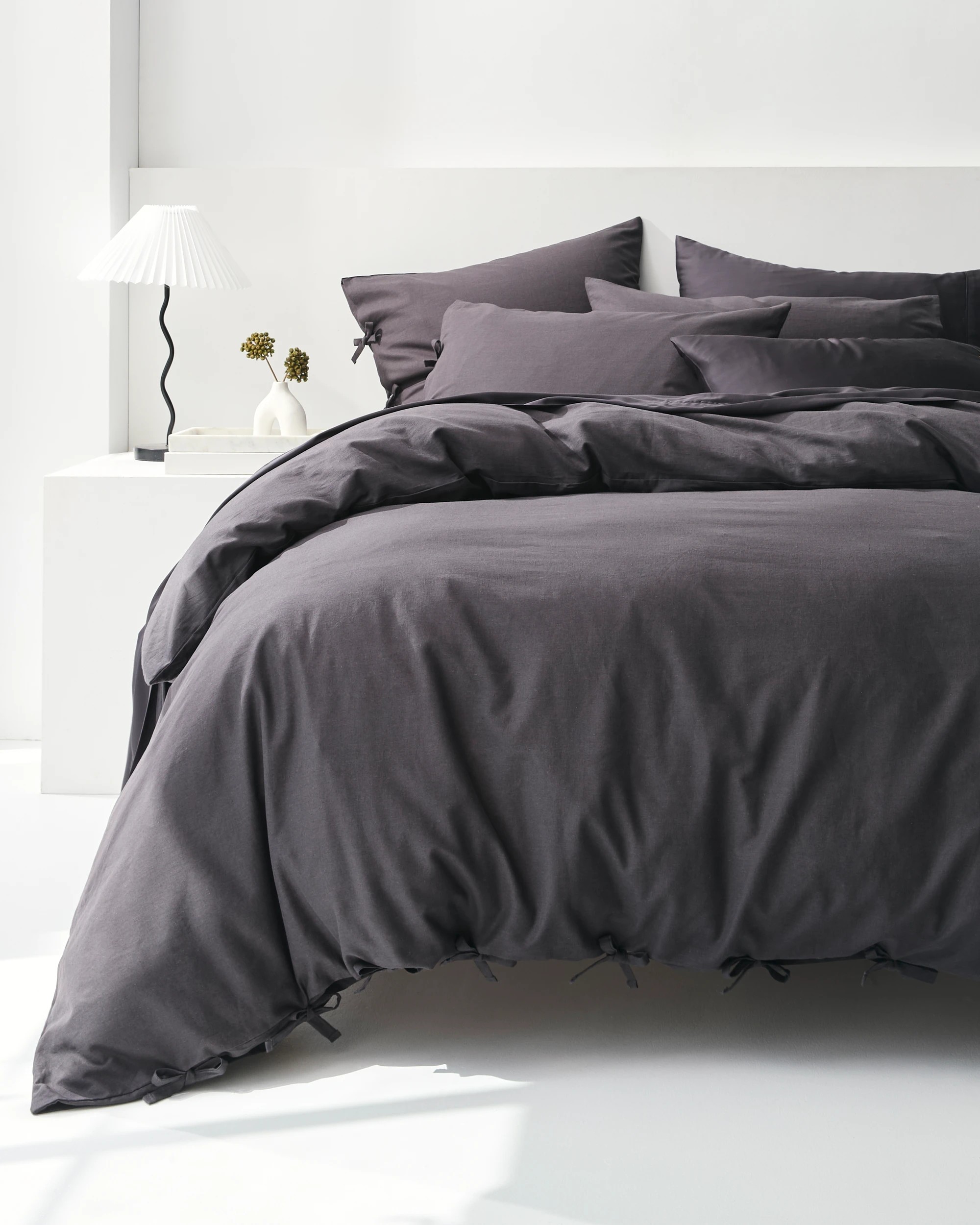 2 Target Laynie Linen/Cotton Quilt Cover Set - Queen Bed - Grey, 2 of 8