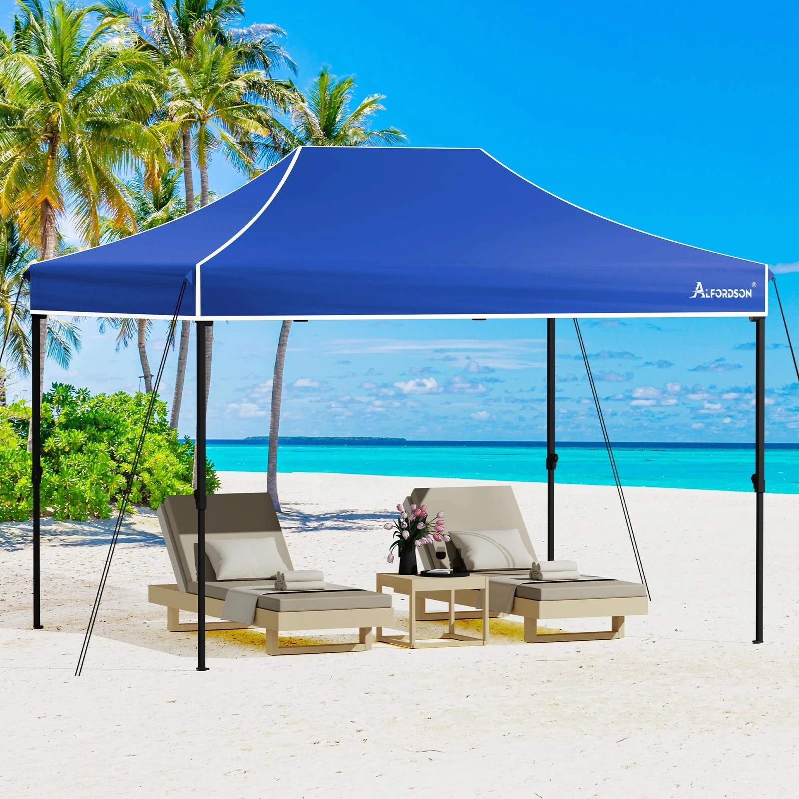 6 Alfordson Gazebo 3x4.5m Pop Up Marquee Canopy - Blue, 6 of 10