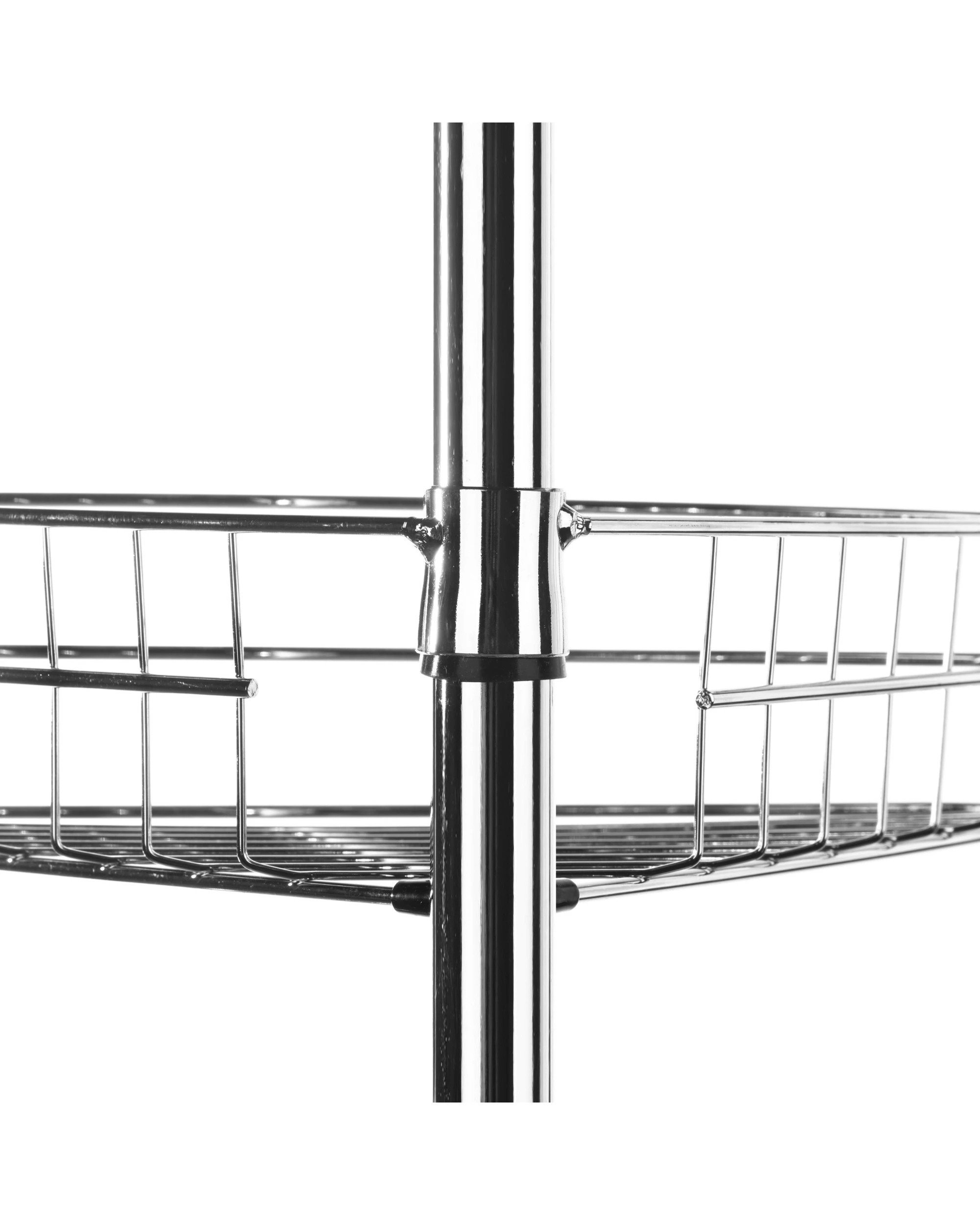 5 Sherwood Home Adjustable Telescopic 4 Tier Corner Shower Caddy Rack - Silver, 5 of 9