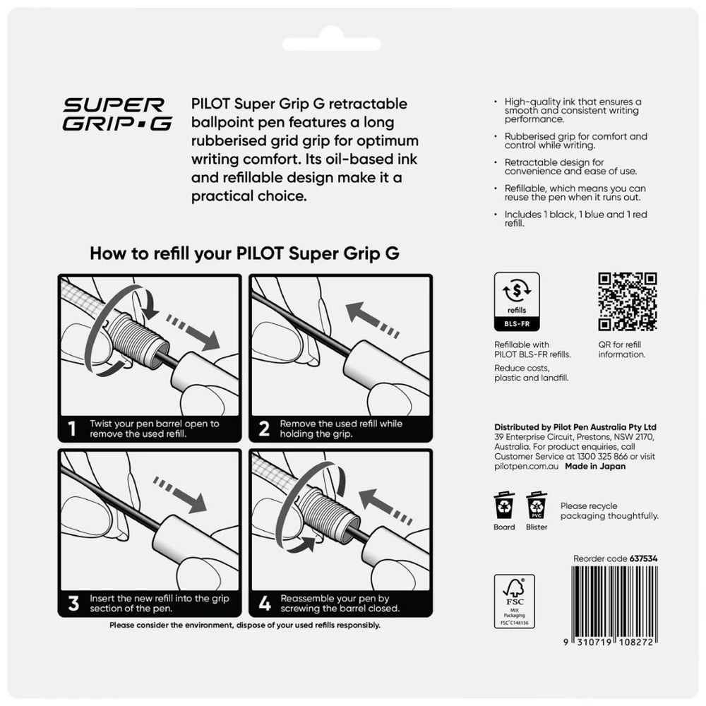 2 PILOT SuperGrip G Retractable Ballpoint 1mm Assorted 11 Pack, 2 of 7