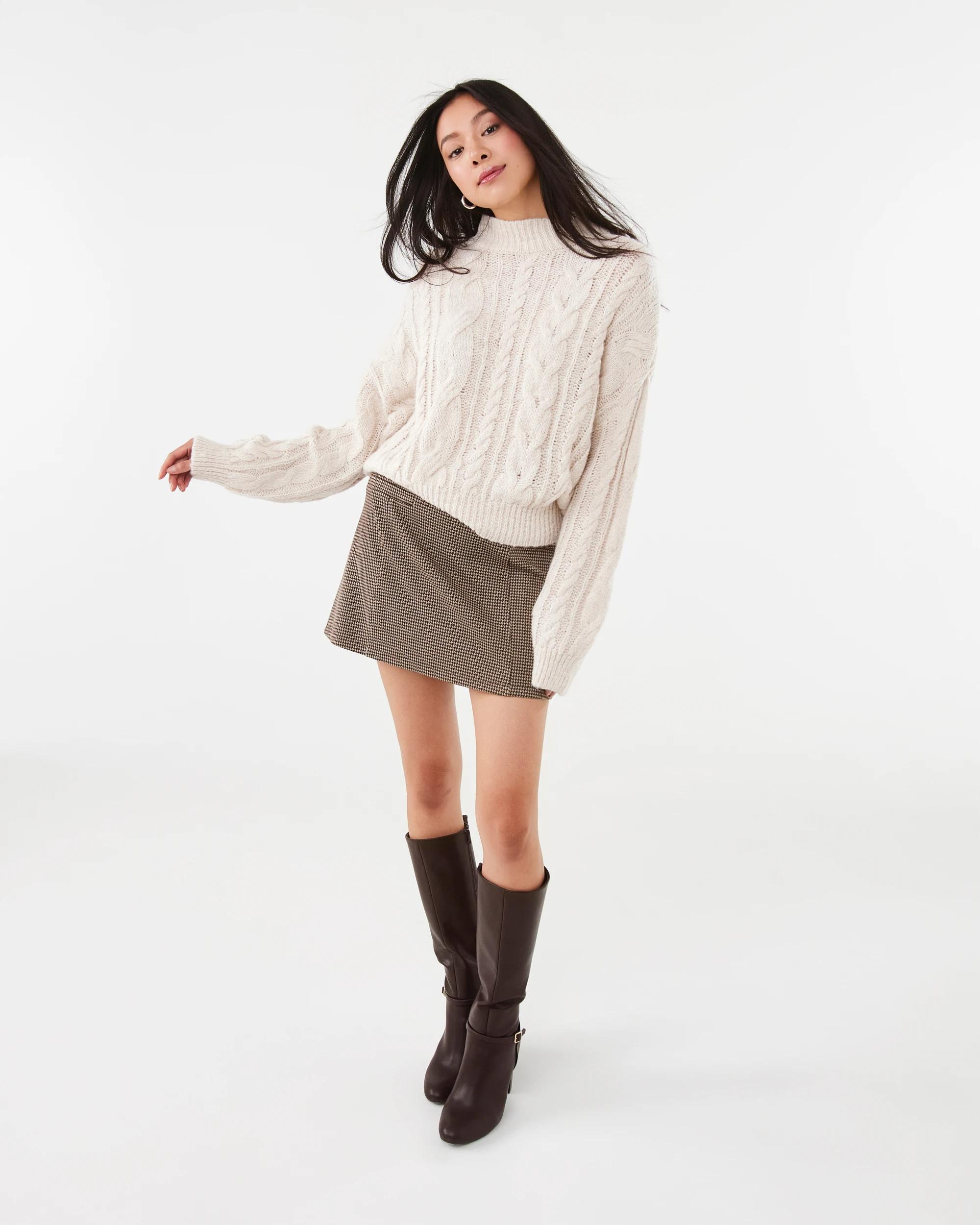 2 Cable Funnel Neck Jumper Loml Marle, 2 of 8