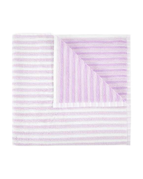 Cotton Reversible Stripe Bath Towel - Lilac