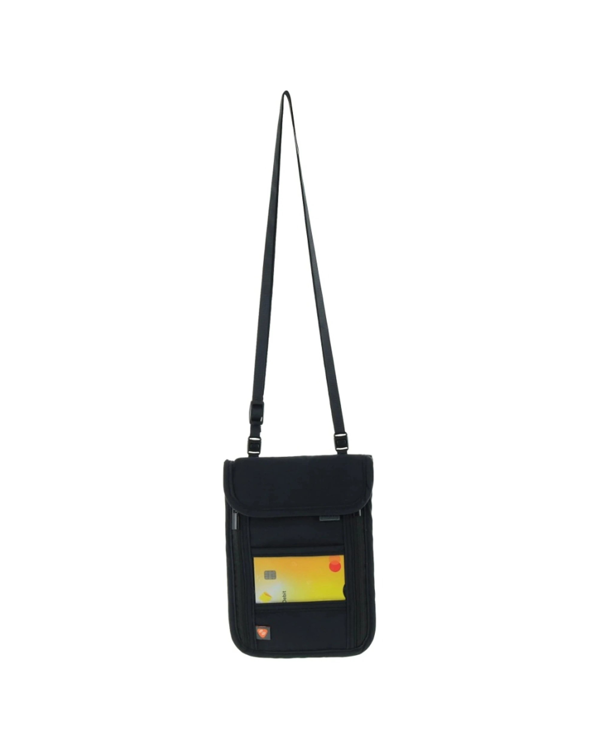 2 Milleni Travel Bag RFID Blocking ID/Card Neck Stash Adjustable Strap - Black, 2 of 5