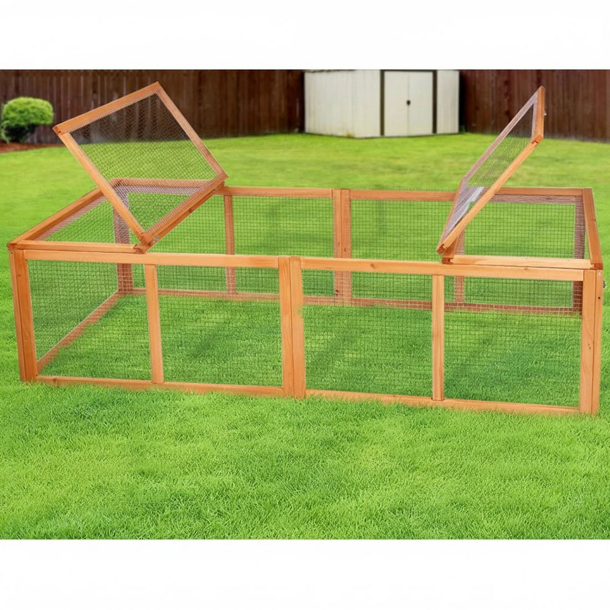6 i.Pet Chicken Coop Rabbit Hutch Extra Large Wooden Chicken House Run - Brown, 6 of 8