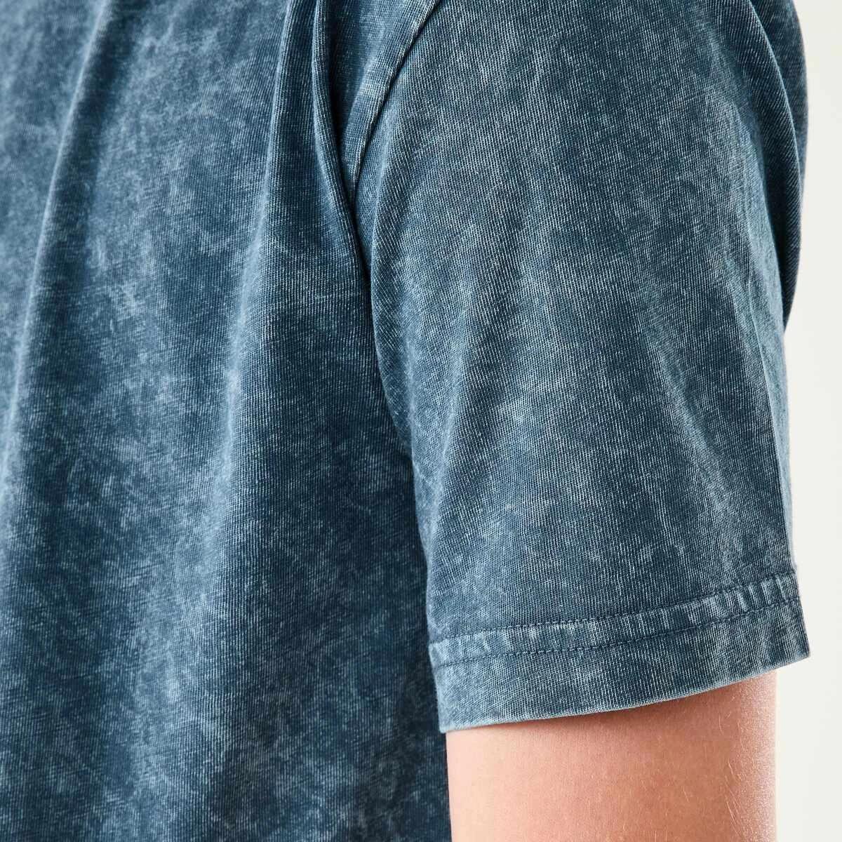 5 Curved Hem Acid Wash T-shirt Wash Blue, 5 of 9