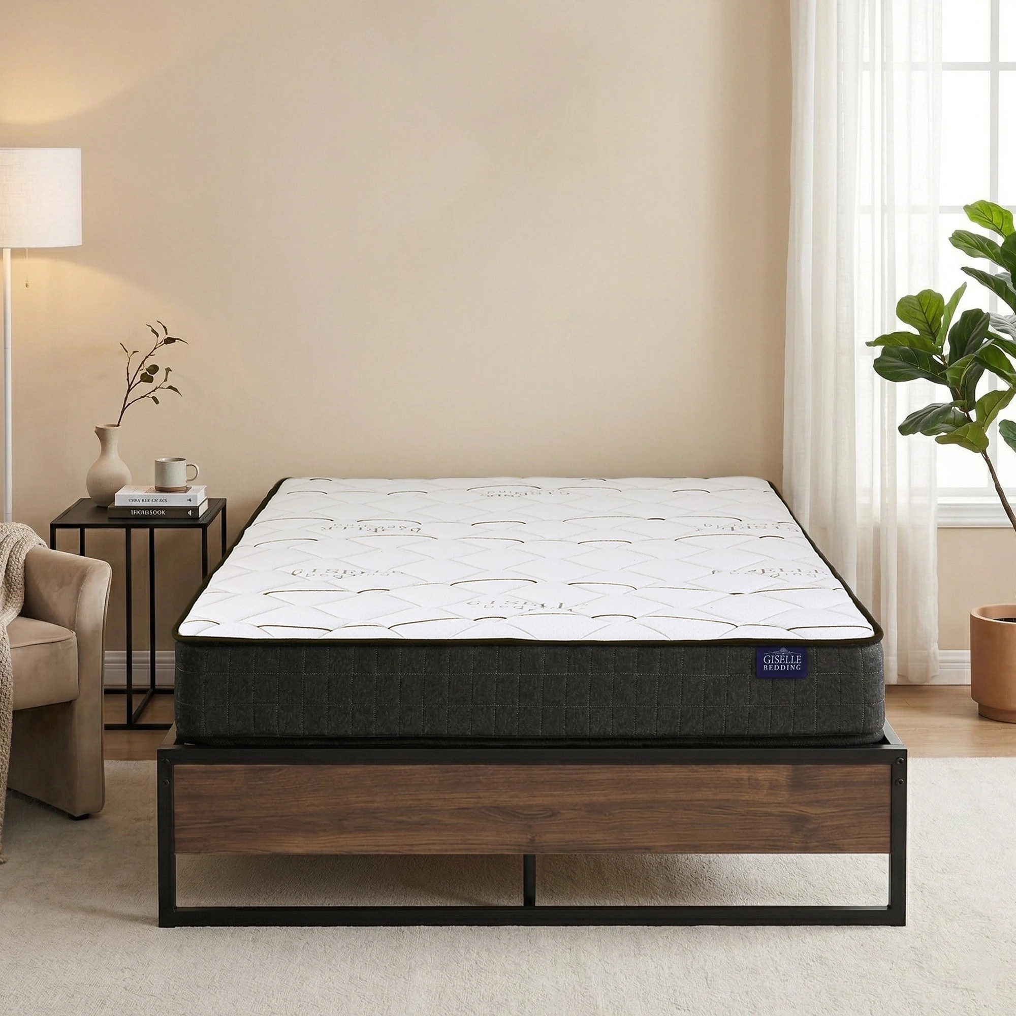7 Giselle Double Mattress 16cm and Artiss Metal Bed Frame Set for Guest Rooms Studios - Double Bed - Multi, 7 of 9