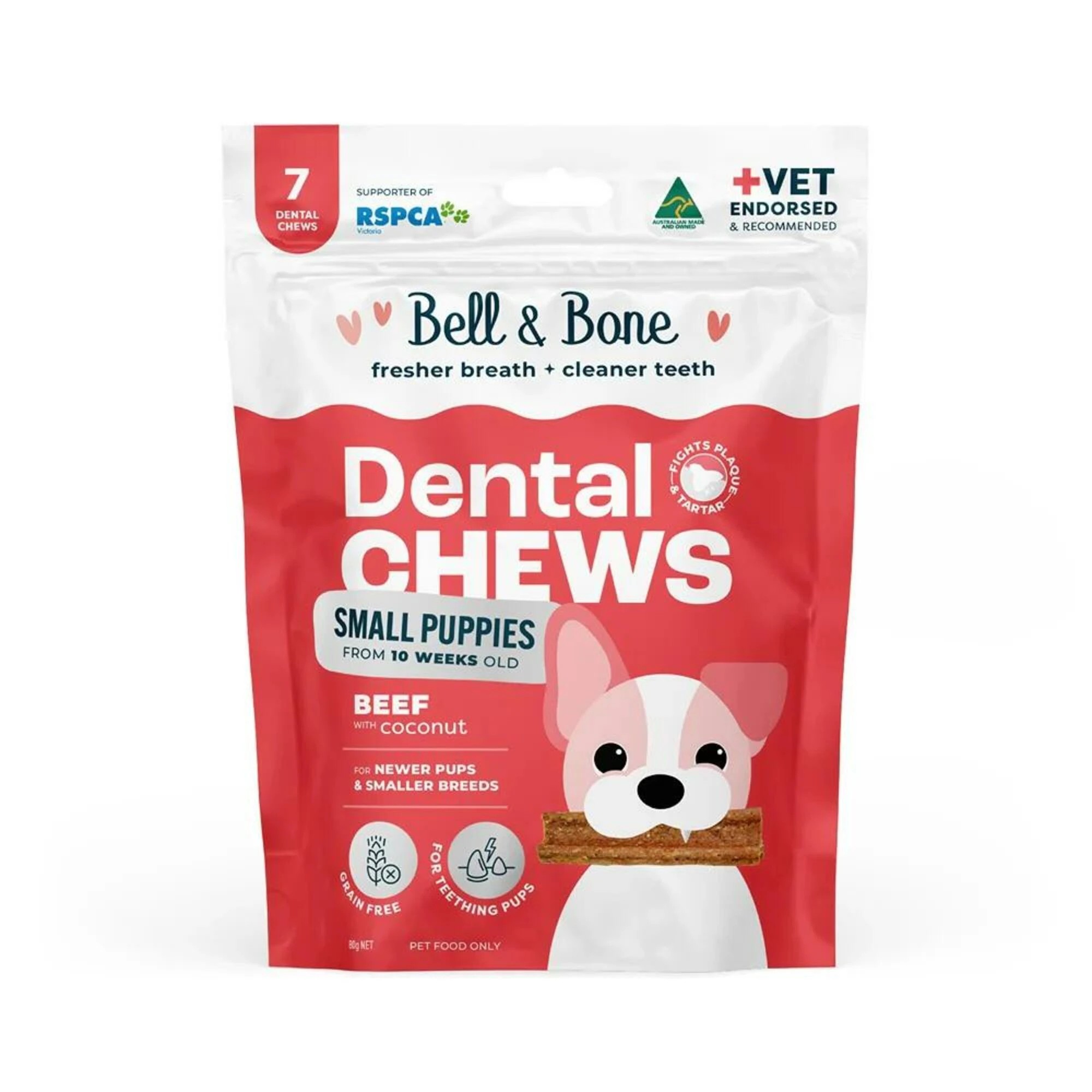 1 Bell & Bone Small Puppy Beef Dental Chews 7pk, 1 of 1