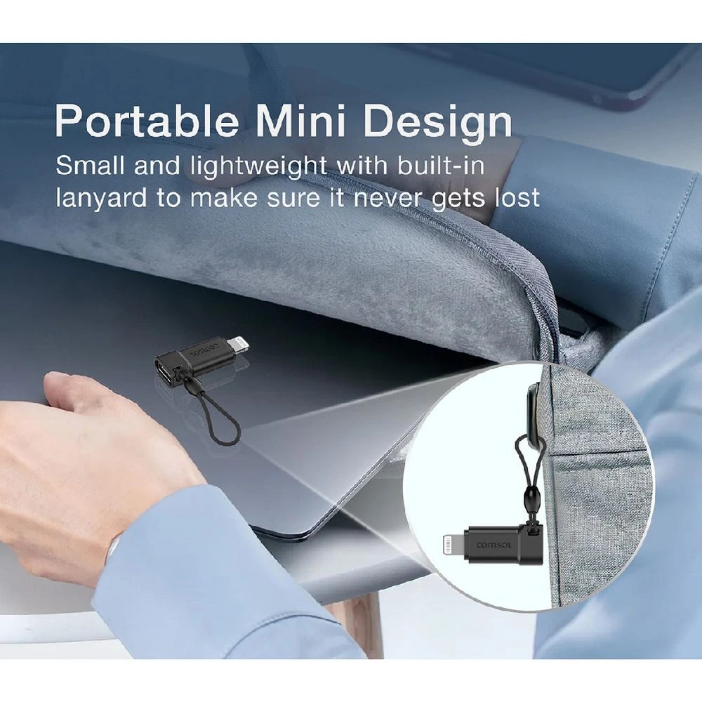 7 Comsol USB-C to Lightning MFi Adapter Black, 7 of 7