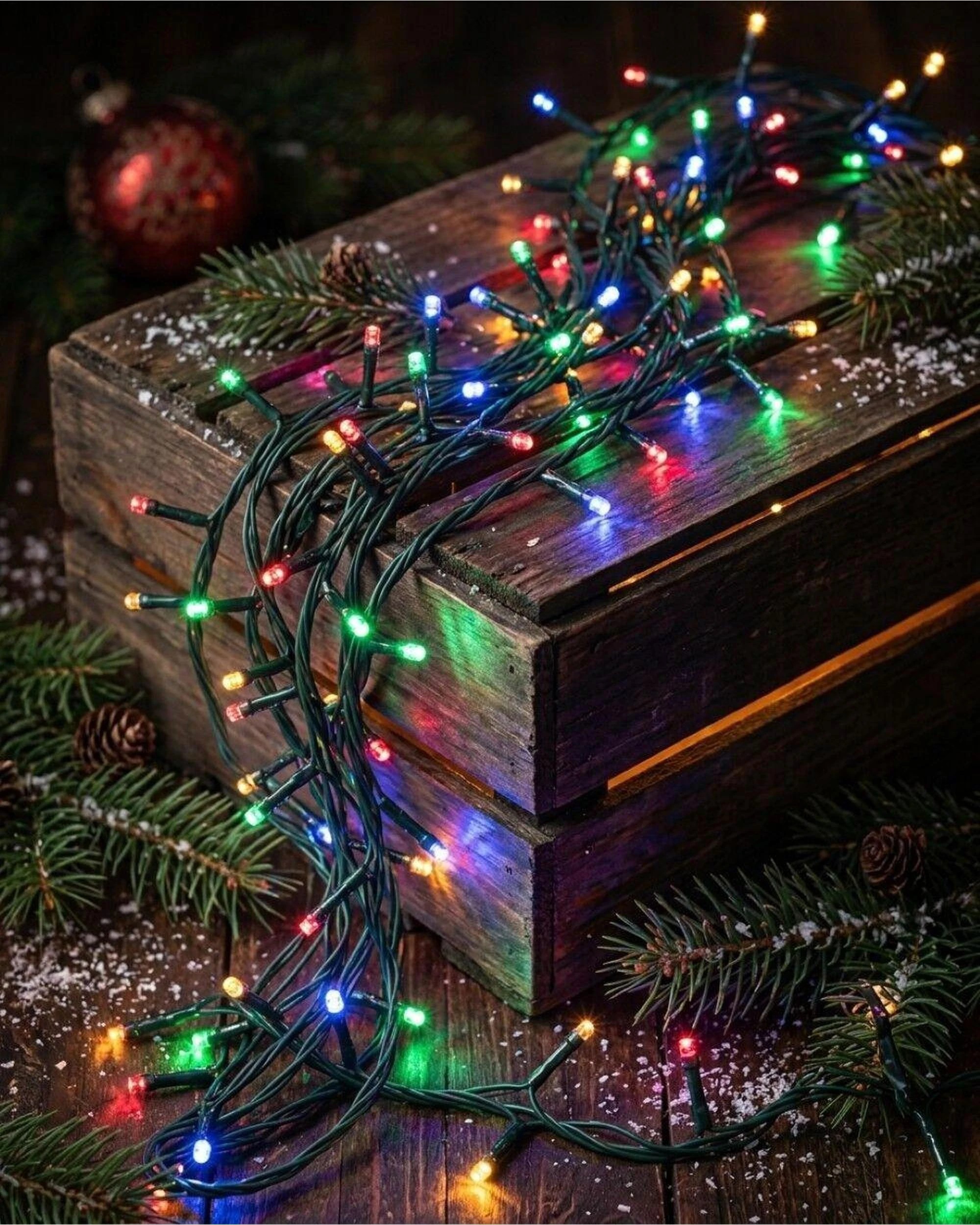 Christmas Warehouse 500 Multi Colour LED String Fairy Lights 8 Function ...