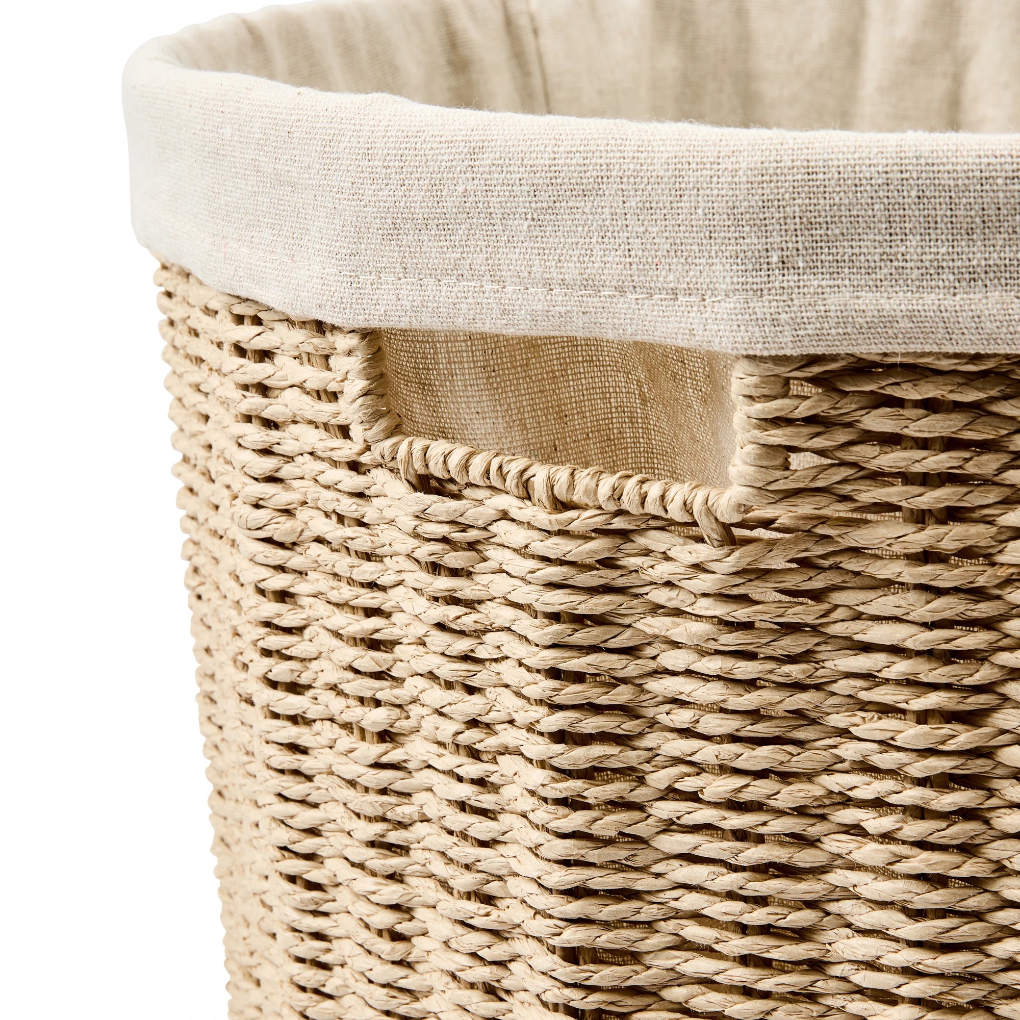 9 Round Paper Rope Hamper with Lid - Beige, 9 of 9