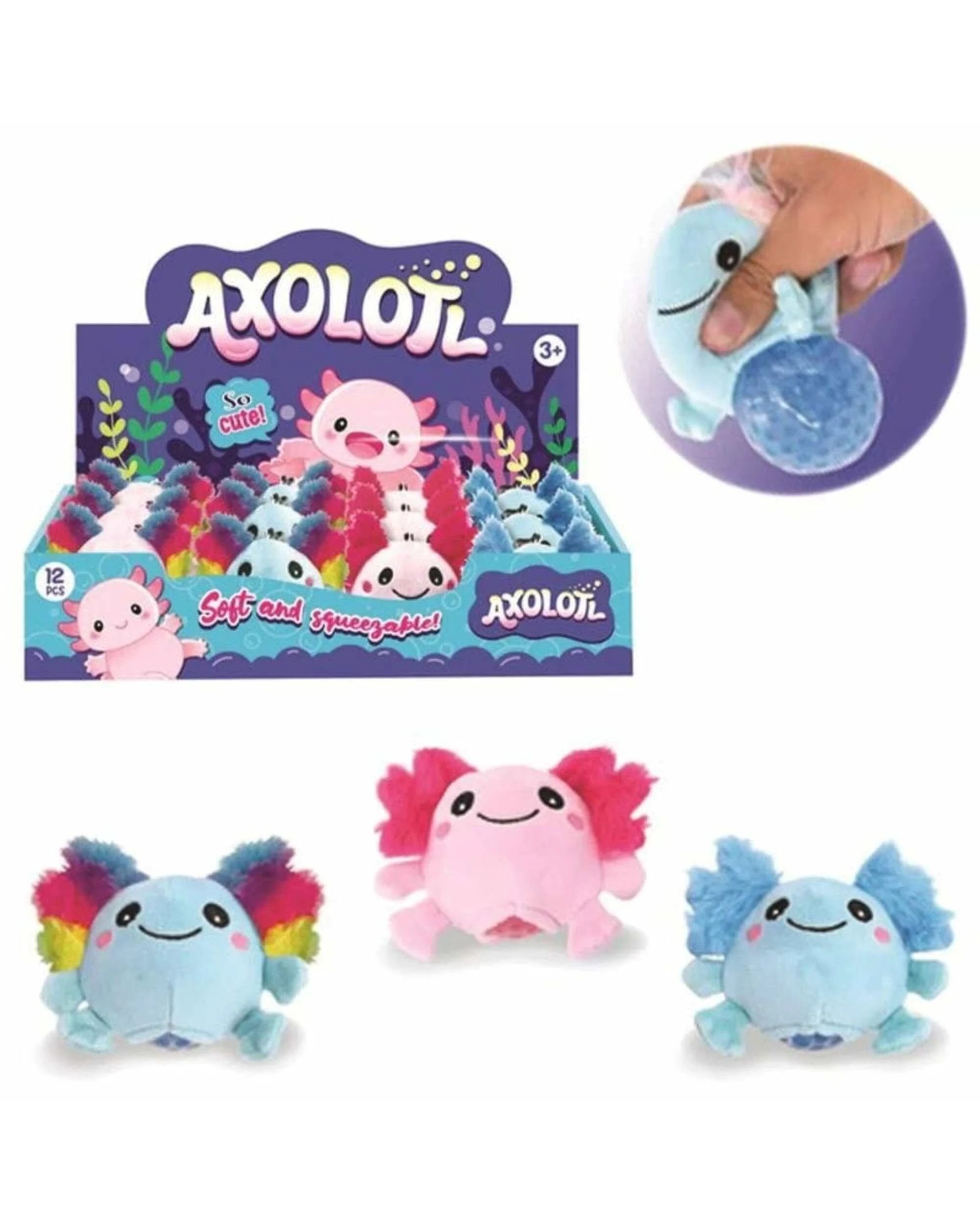 1 Benson's Trading - Squeeze Bead Axolotl 7cm (Assorted), 1 of 1