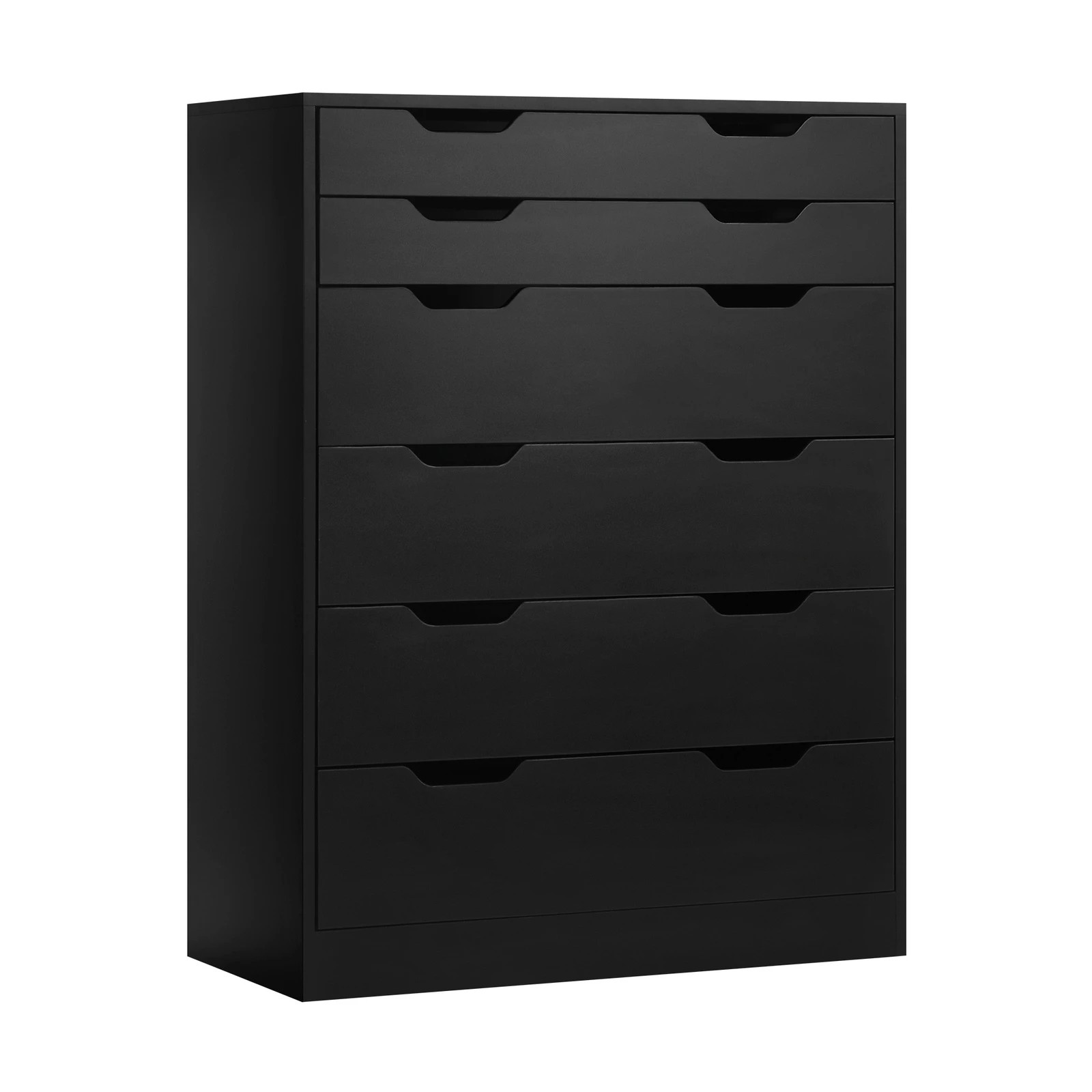 6 Oikiture 6 Chest of Drawers Tallboy Storage Cabinet Dresser - Black, 6 of 9