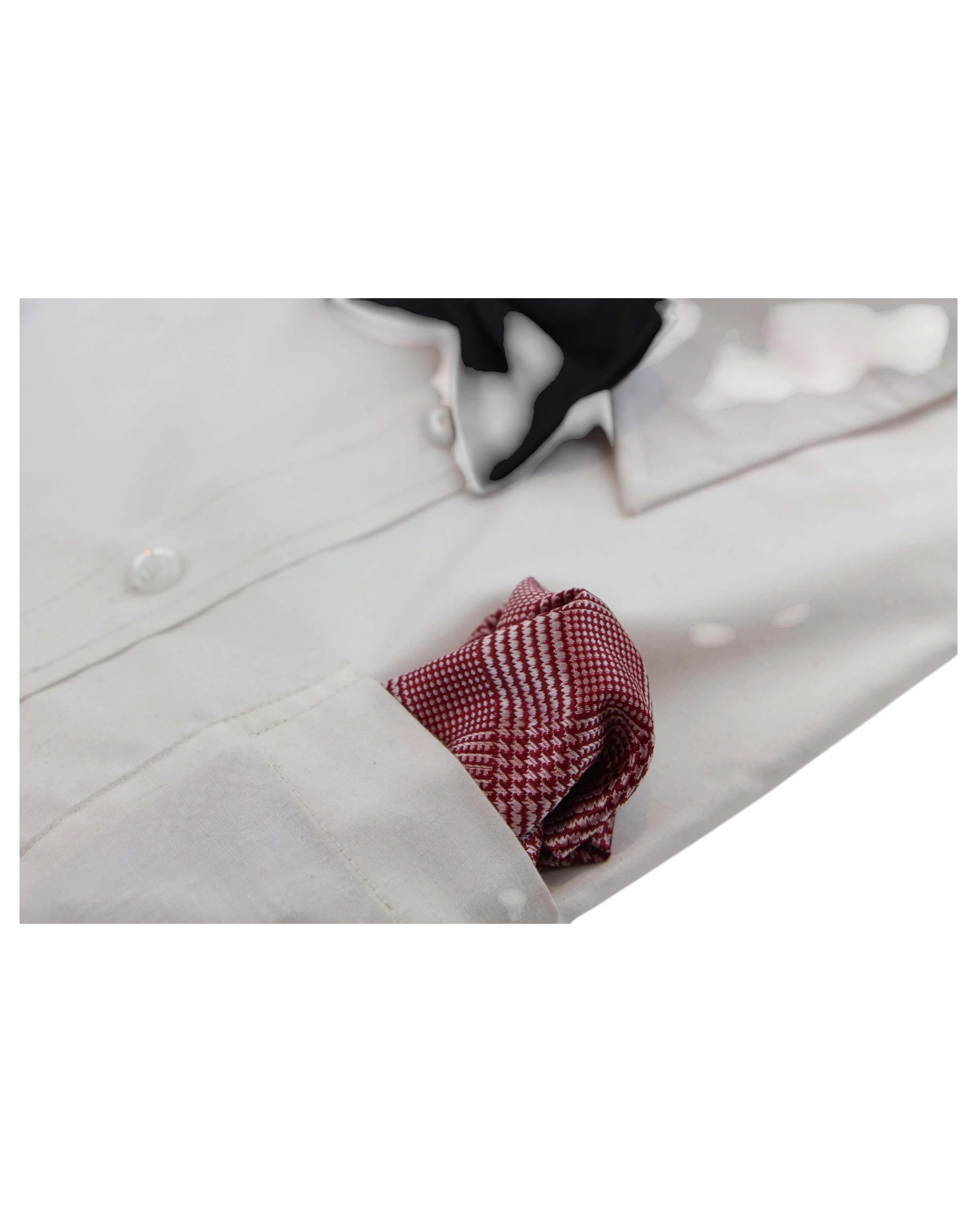 3 Zasel Mens Red & Silver Checkered Silk Pocket Square - Multi, 3 of 3
