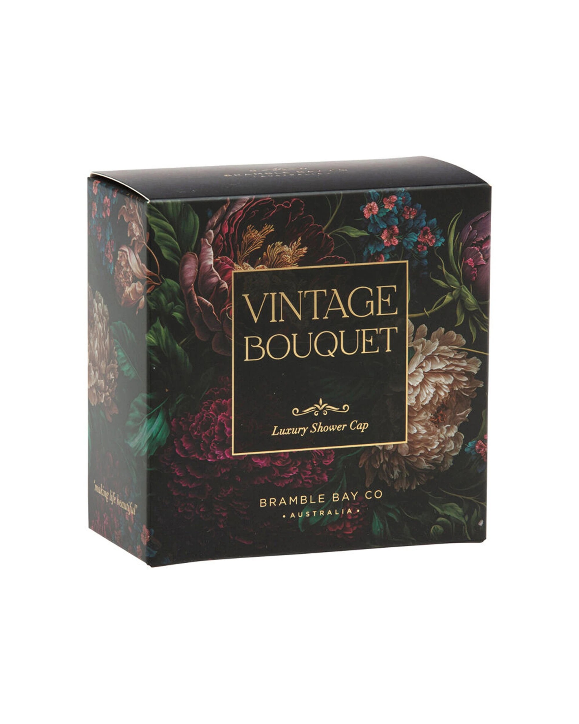2 Bramble Bay 2PK Vintage Floriade Bouquet Waterproof Shower Cap Reusable - Multi, 2 of 2