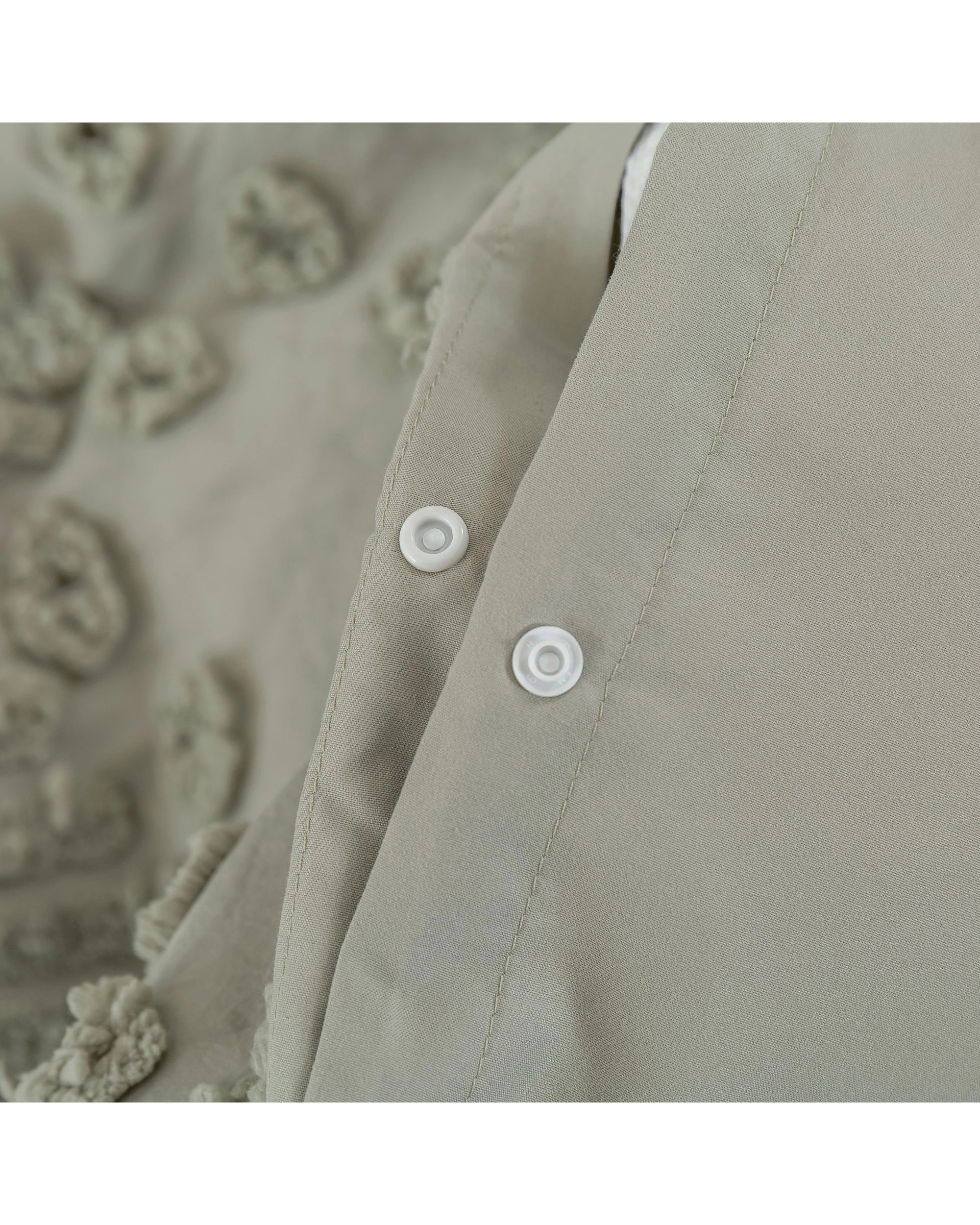 4 Dreamaker Fletcher Ultrafine Tufted Chenille Quilt Cover Set - Single Bed - Sage, 4 of 9